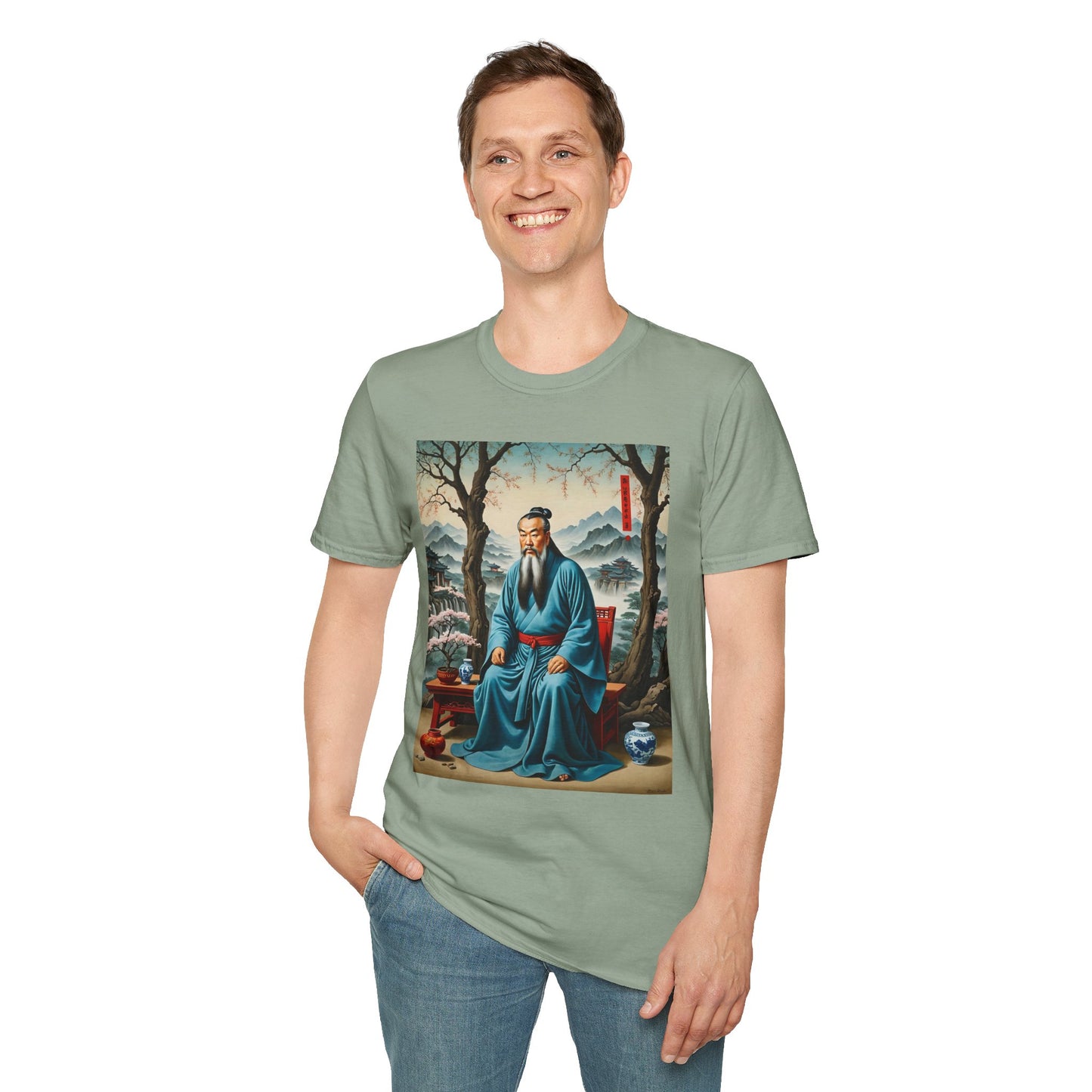 Ancient Scholar T-Shirt Eastern Wisdom Graphic Tee Traditional Art Shirt Gift for History Buffs Gift for Philosophy Fans Timeless Cultural Artwork