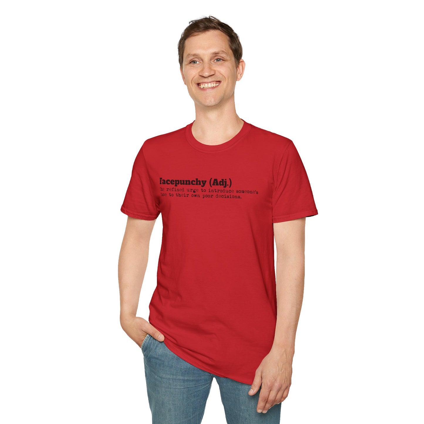 Facepunchy Definition T-Shirt Sarcastic Text Tee Funny Dictionary Shirt for Snarky People Gift for Coworkers with Attitude Passive Aggressive Humor