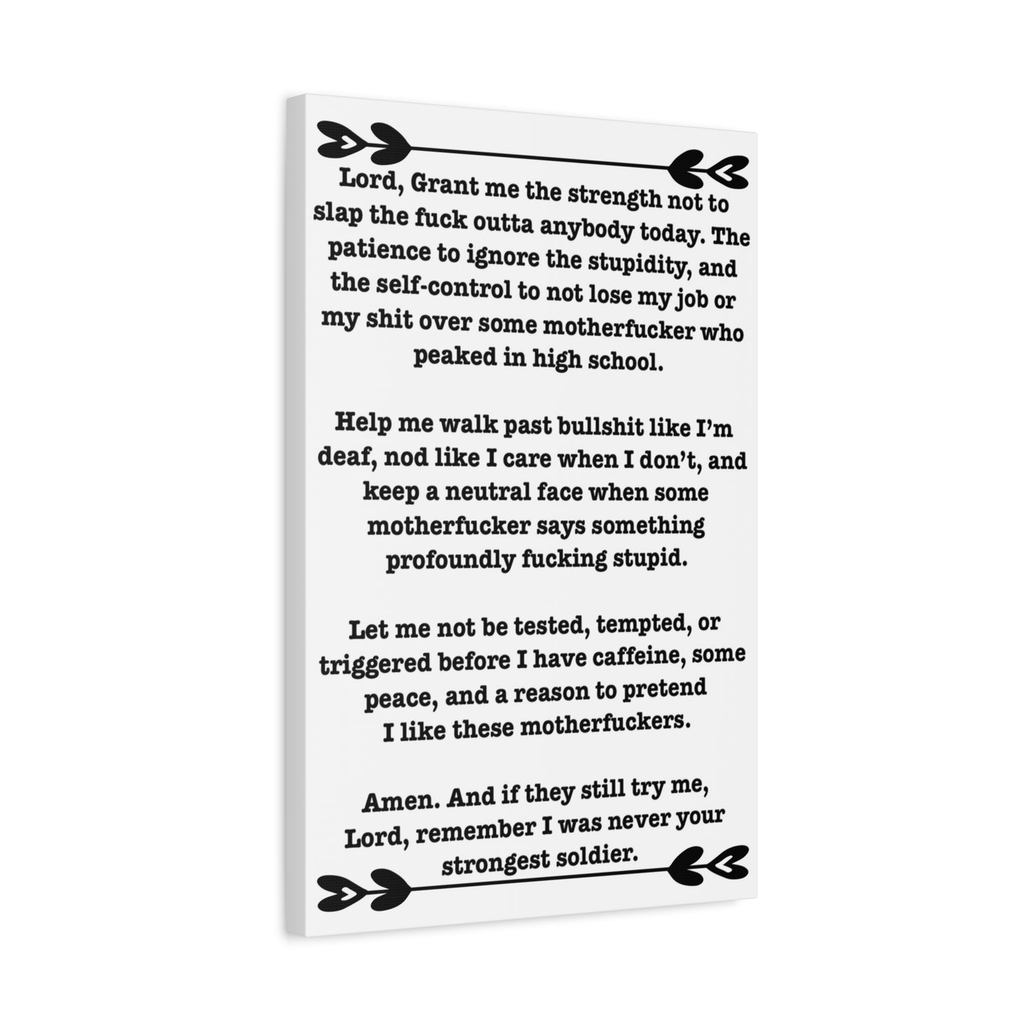 ClancyTees Serenity Prayer Canvas Wall Art Funny Profane Office Decor Sarcastic Home Gift