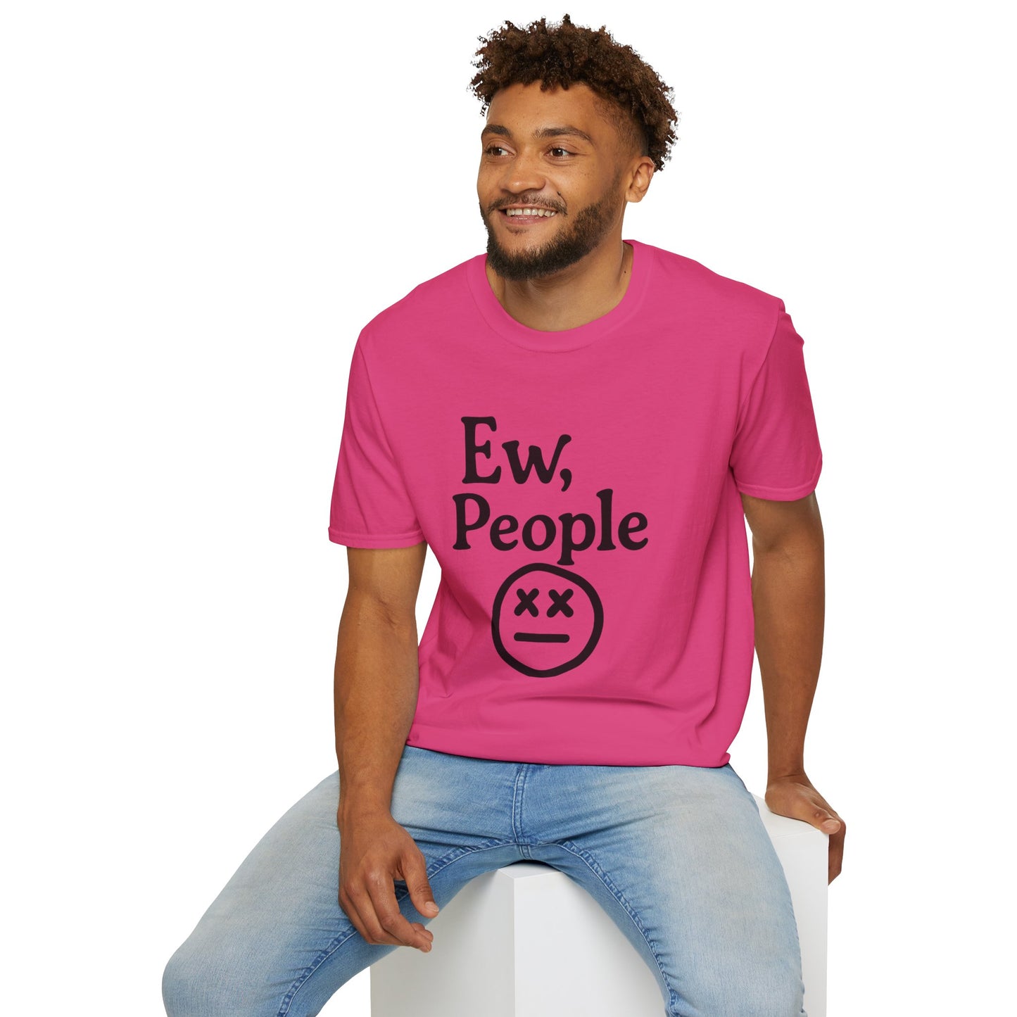 Ew, People Unisex Softstyle T-Shirt | Funny Graphic Tee for Introverts, Gift for Friends, Casual Wear, Comfortable Everyday Shirt
