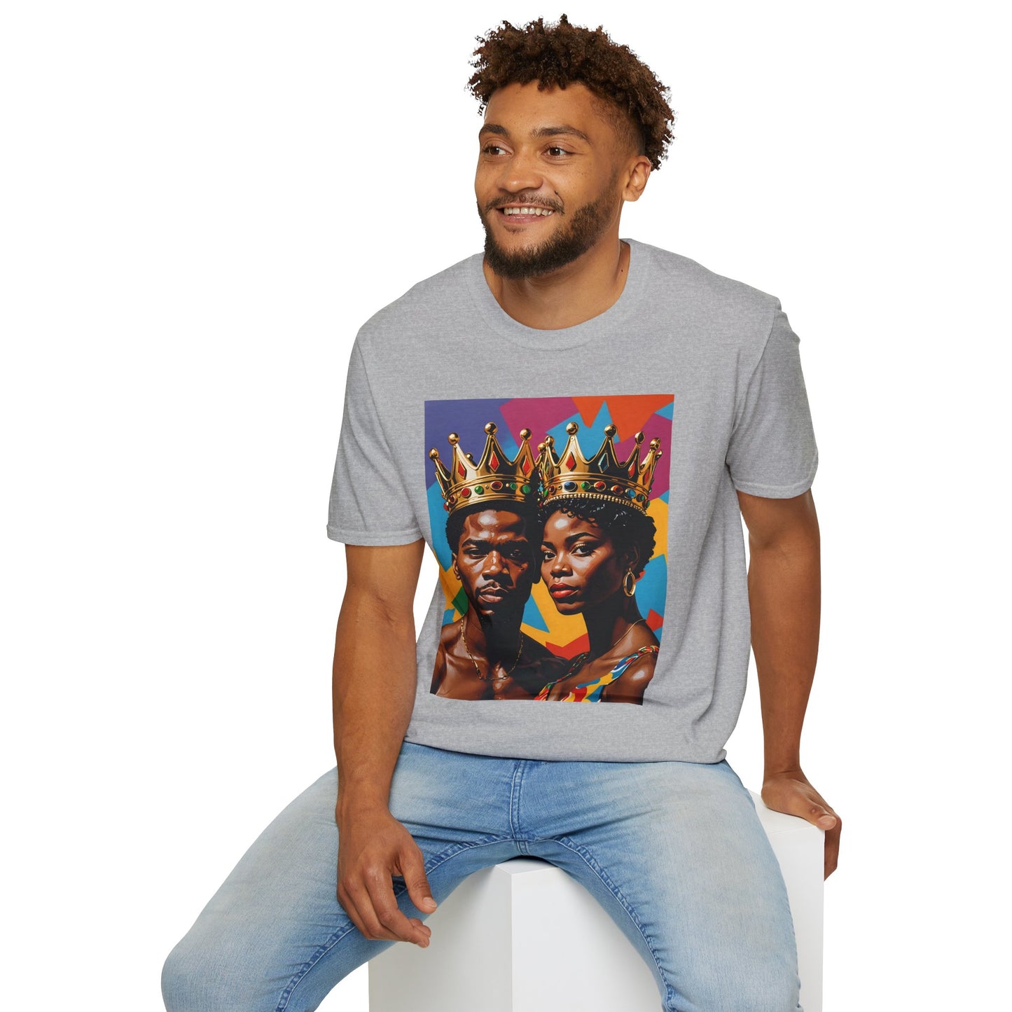 Royalty Crown T-Shirt Afrocentric Power Graphic Tee Black King Queen Shirt Bold Statement Apparel Gift for Couples Gift for Friends Gift for Culture Lovers