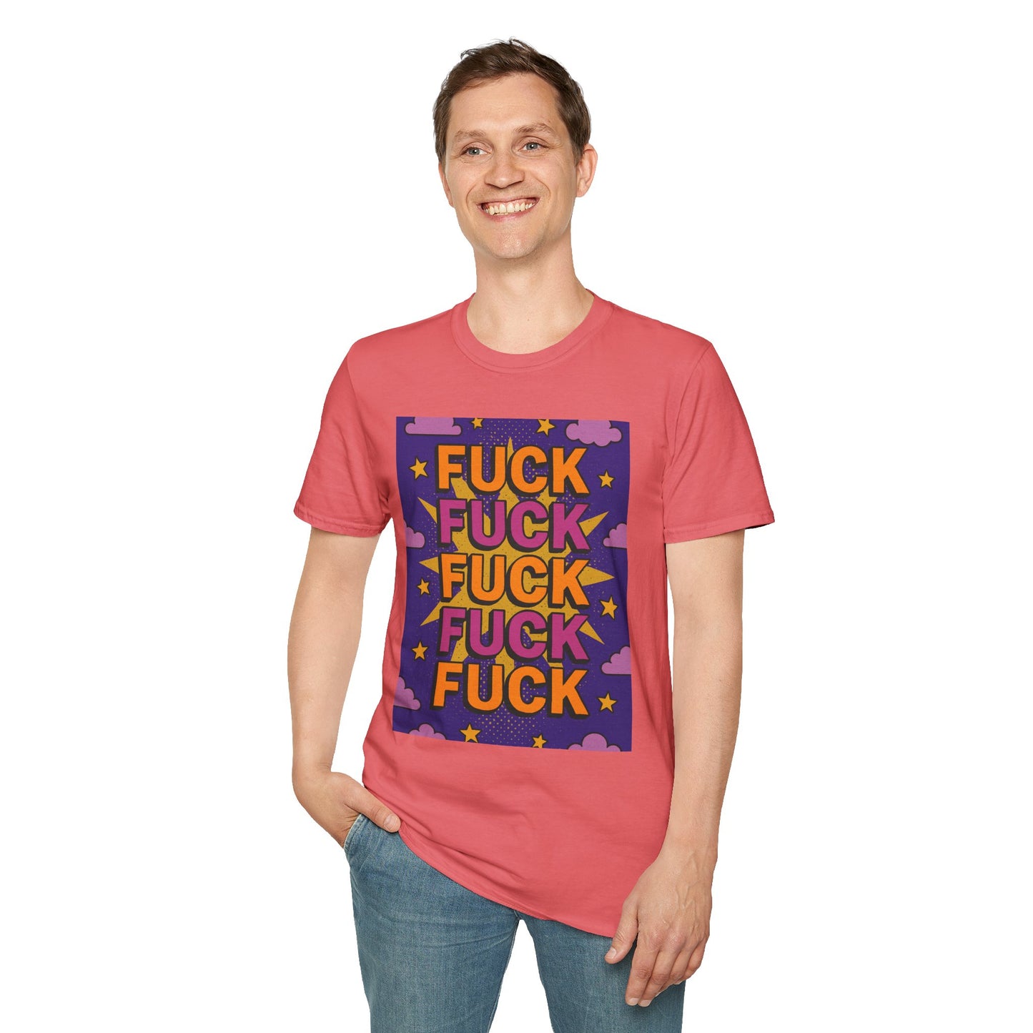 Stacked Fuck Shirt – Funny Profanity Graphic Tee for Overstimulated Adults, Stress Relief Wear, Gift for Burnouts, Cynics, and Sarcastic Friends