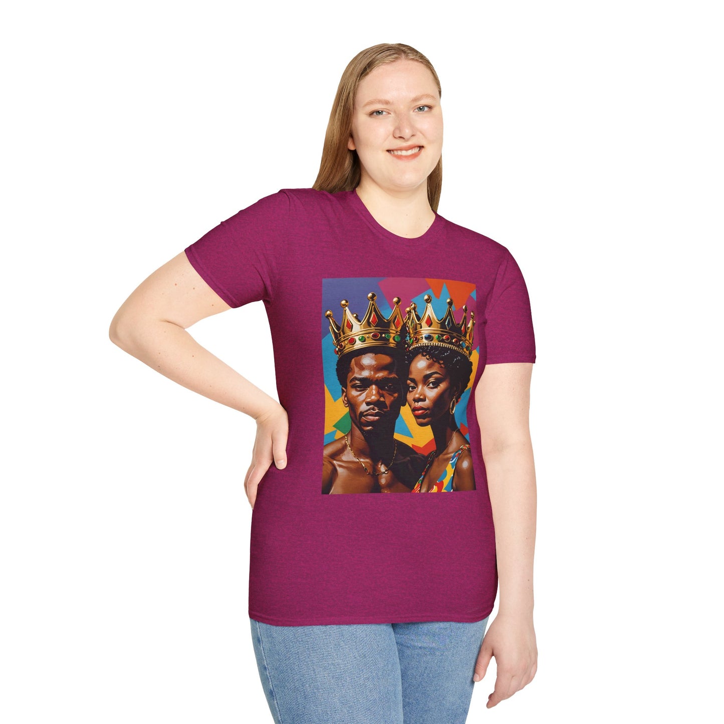 Royalty Crown T-Shirt Afrocentric Power Graphic Tee Black King Queen Shirt Bold Statement Apparel Gift for Couples Gift for Friends Gift for Culture Lovers