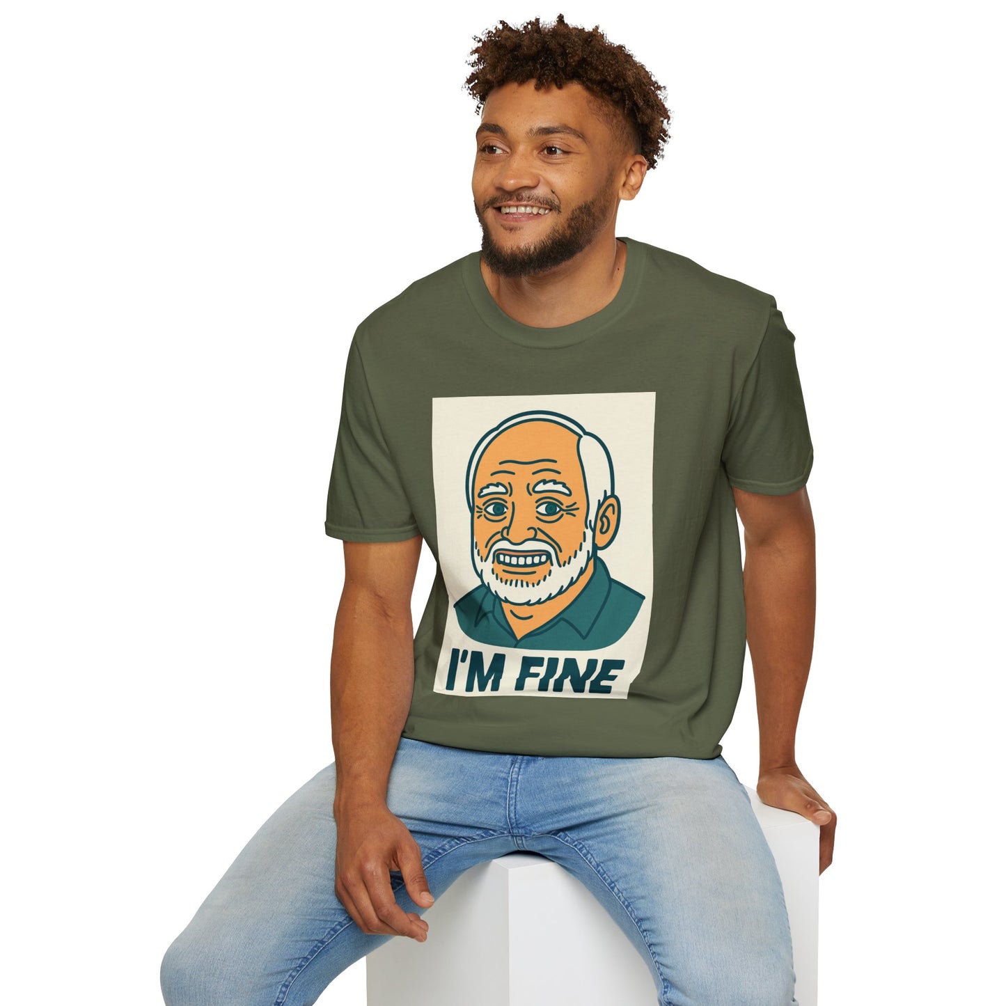 Humorous Unisex T-Shirt - 'I'M FINE', Funny Gift, Casual Wear, Everyday Humor, Father's Day Tee, Gift for Dad