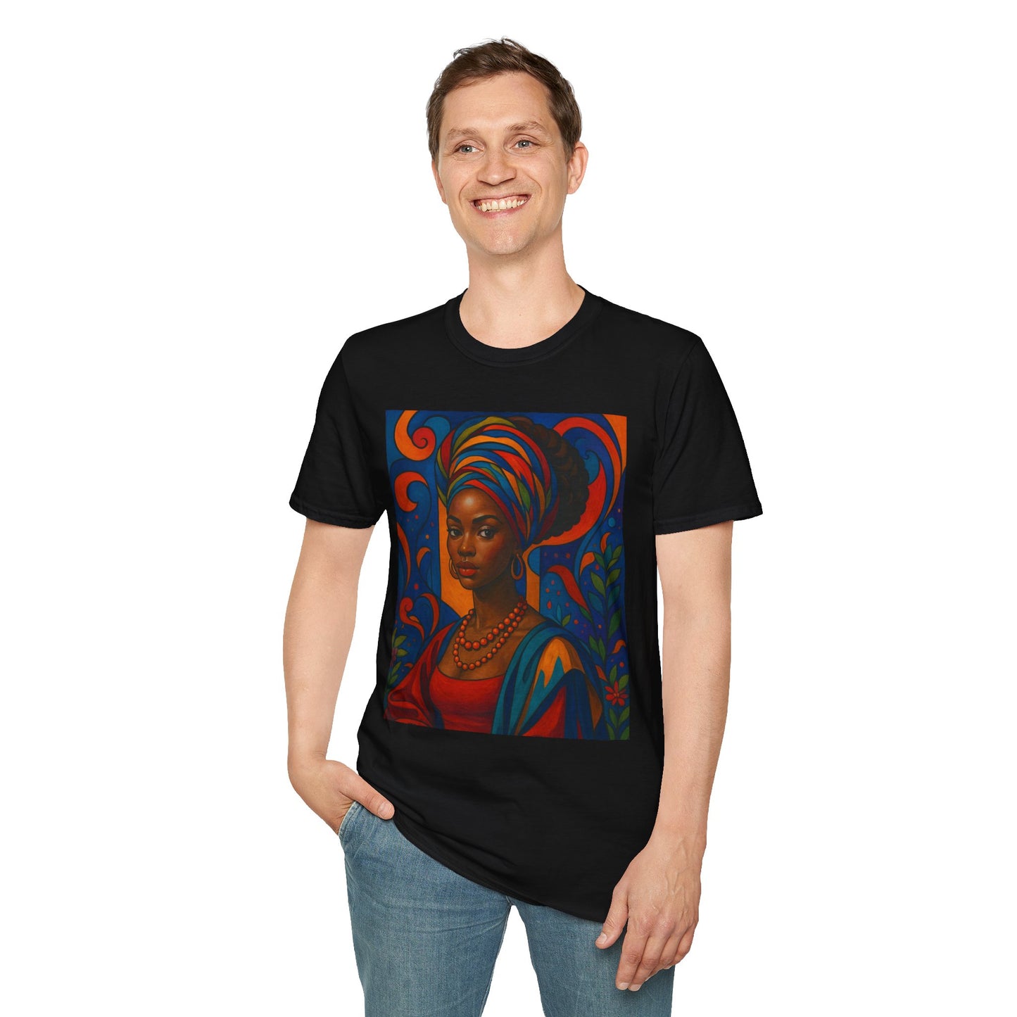 Afrocentric Queen T Shirt Bold Colorful African Art Tee for Black Women Melanin Magic Lovers Cultural Pride Streetwear and Afro Art Enthusiasts
