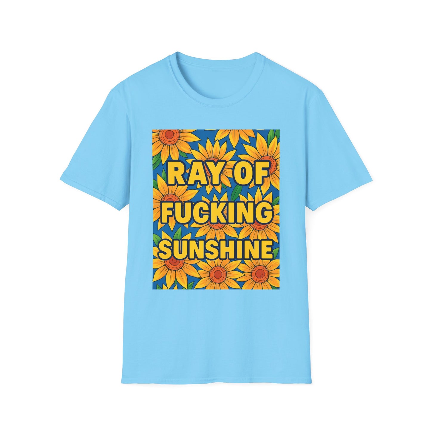 Cheerful Graphic Tee: "Ray of Fucking Sunshine" Unisex Softstyle T-Shirt | Gift for Friends, Casual Wear, Summer Vibes, Birthday Gift, [...]