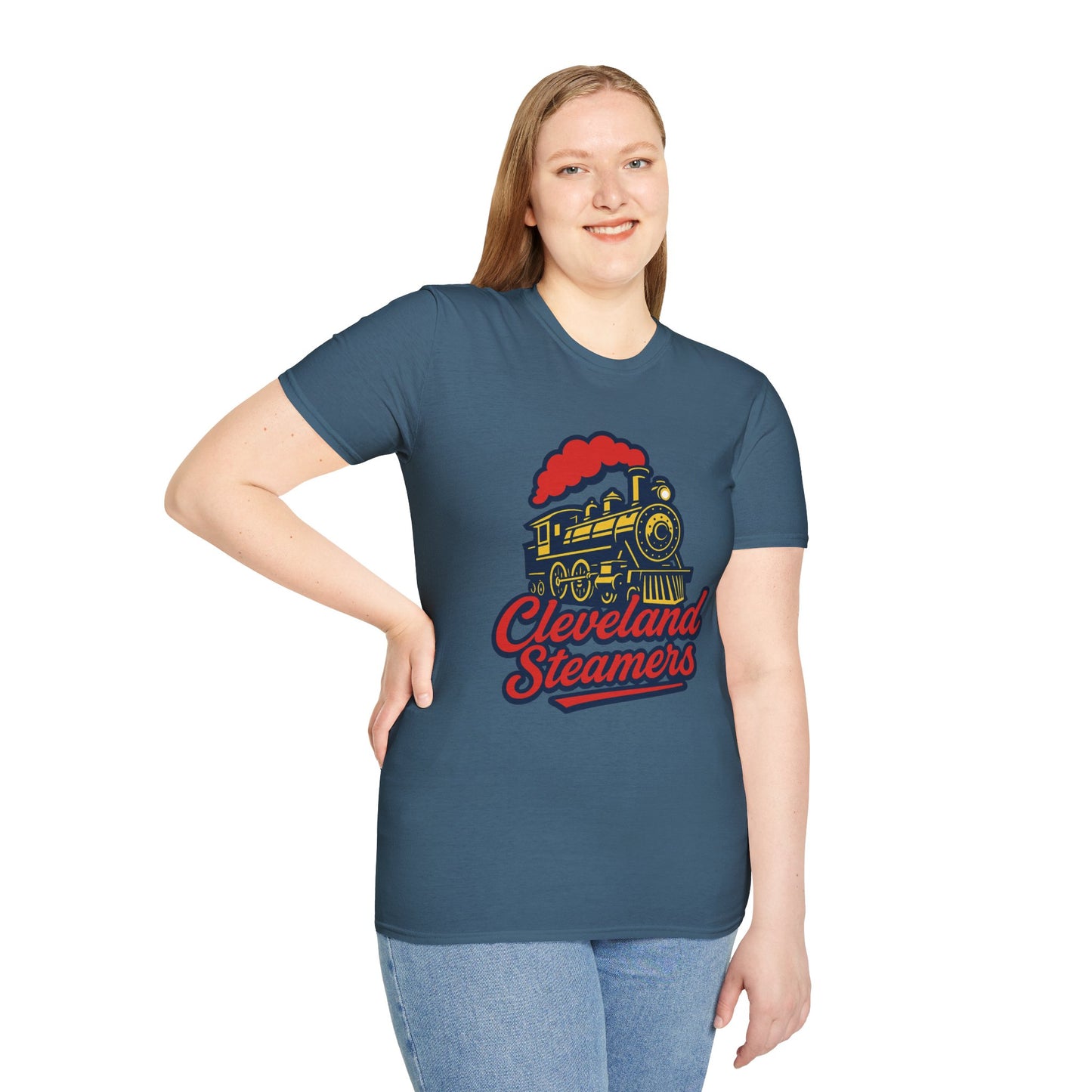 Cleveland Steamers Funny Train T Shirt Retro Sports Parody Tee Gift for Cleveland Fans Gag Shirt Locomotive Joke Apparel for Adults