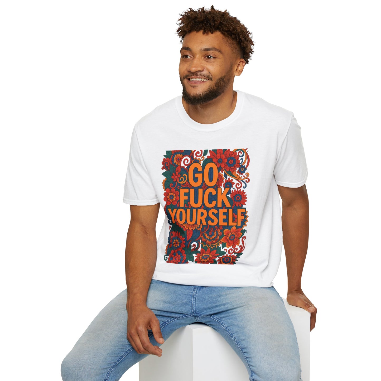 Bold Floral Graphic Tee | Go Fuck Yourself Shirt, Casual Wear, Funny Gift, Unique T-Shirt, Self-Expression Apparel