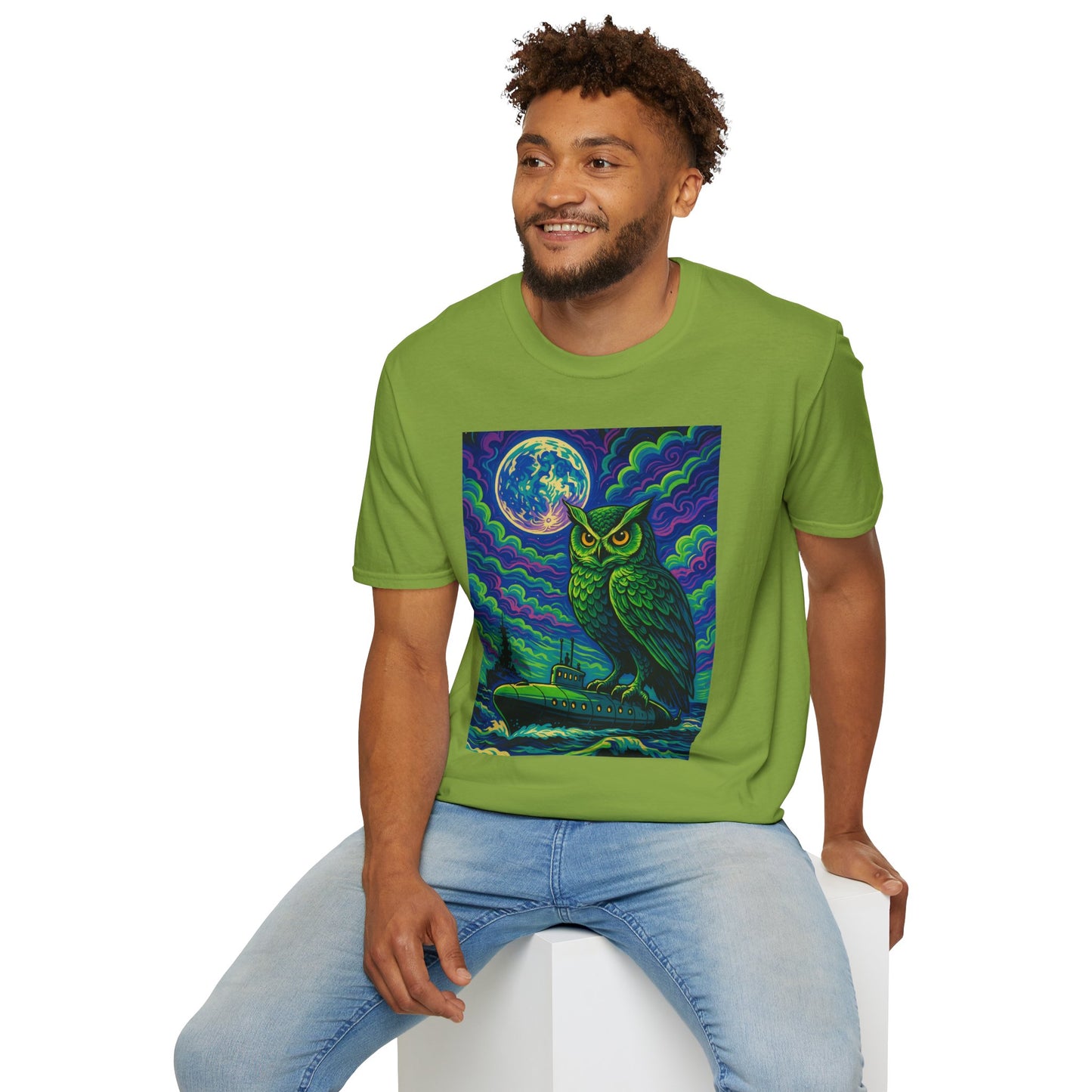 Psychedelic Owl T-Shirt – Trippy Moonlight Animal Tee – Gift for Night Owls, Nature Lovers, Surreal Art Fans & Creatures of the Cosmic Forest
