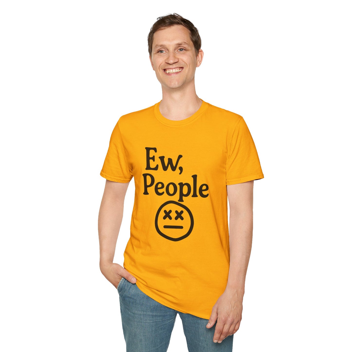 Ew, People Unisex Softstyle T-Shirt | Funny Graphic Tee for Introverts, Gift for Friends, Casual Wear, Comfortable Everyday Shirt