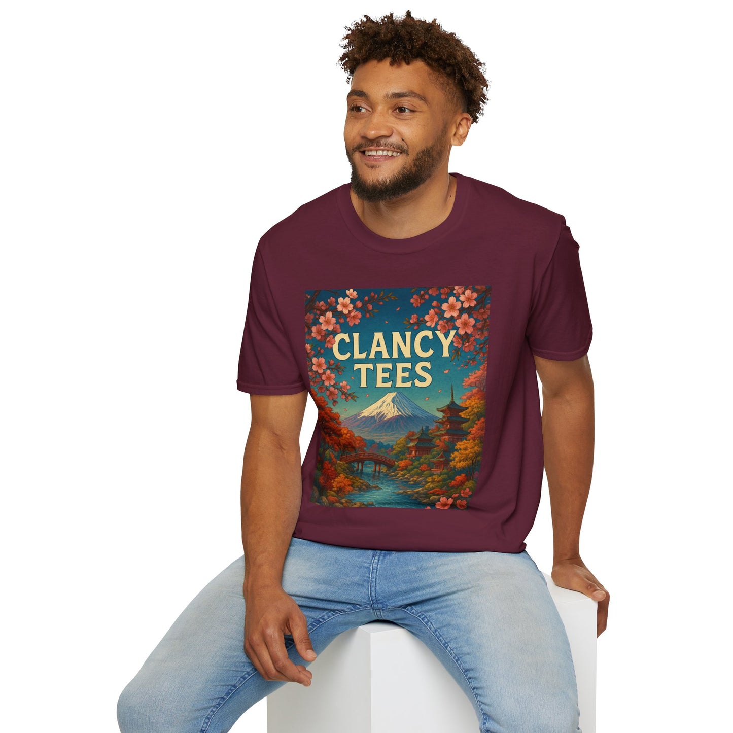 Clancy Tees Unisex Softstyle T-Shirt - Japanese Landscape Design, Gift for Nature Lovers, Vintage Aesthetic Tee, Casual Wear, Art [...]