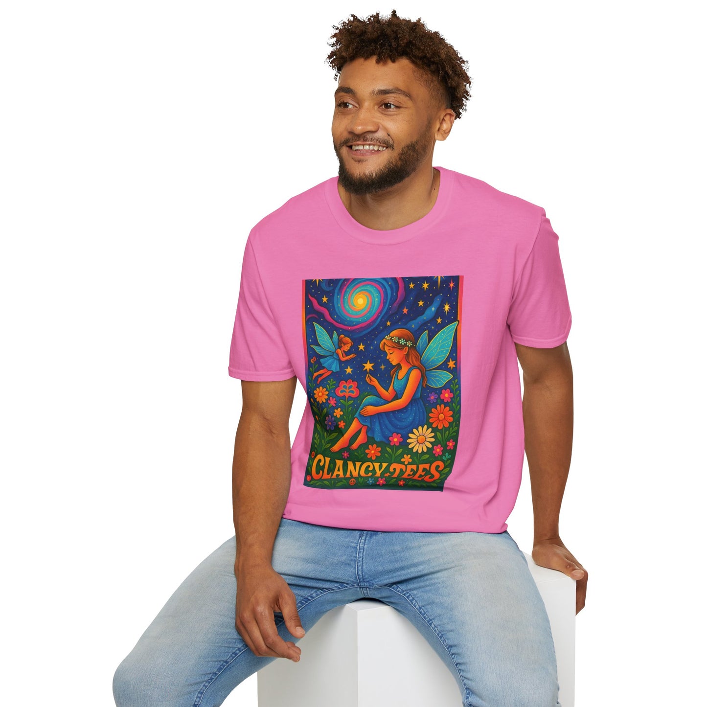 Fairy Garden T-Shirt Whimsical Fantasy Graphic Tee Cosmic Nature Shirt Gift for Dreamers Gift for Fairy Lovers Vibrant Magical Artwork