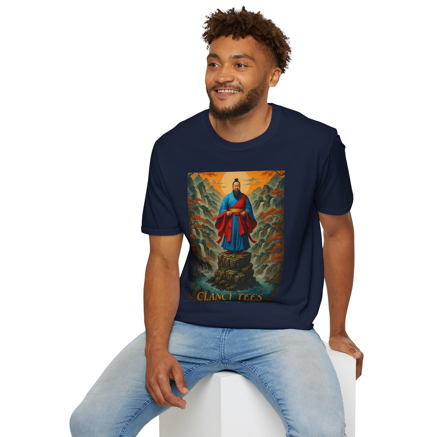 Ancient Warrior Monk T-Shirt Samurai Zen Mountain Tee Japanese Warrior Art Shirt Gift for Martial Arts Fans Gift for History Lovers Spiritual Art
