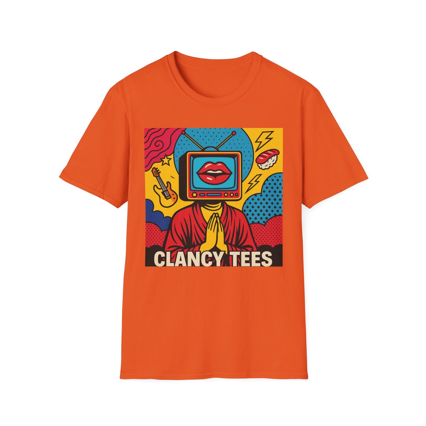 Pop Art TV Head T Shirt for Creatives Graphic Tee for Artists Gift for Surreal Art Lovers Unisex Visual Commentary Shirt