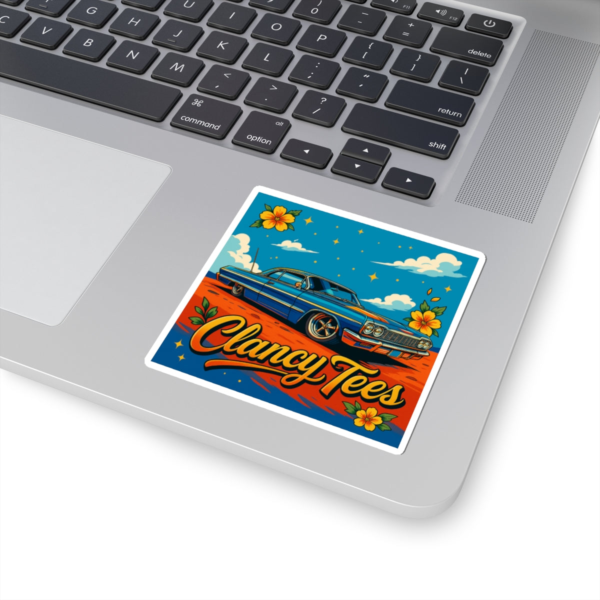 ClancyTees Lowrider Sticker – Kiss Cut Vinyl Decal, Classic Car Artwork, Retro Street Aesthetic, Gift for Car Enthusiasts