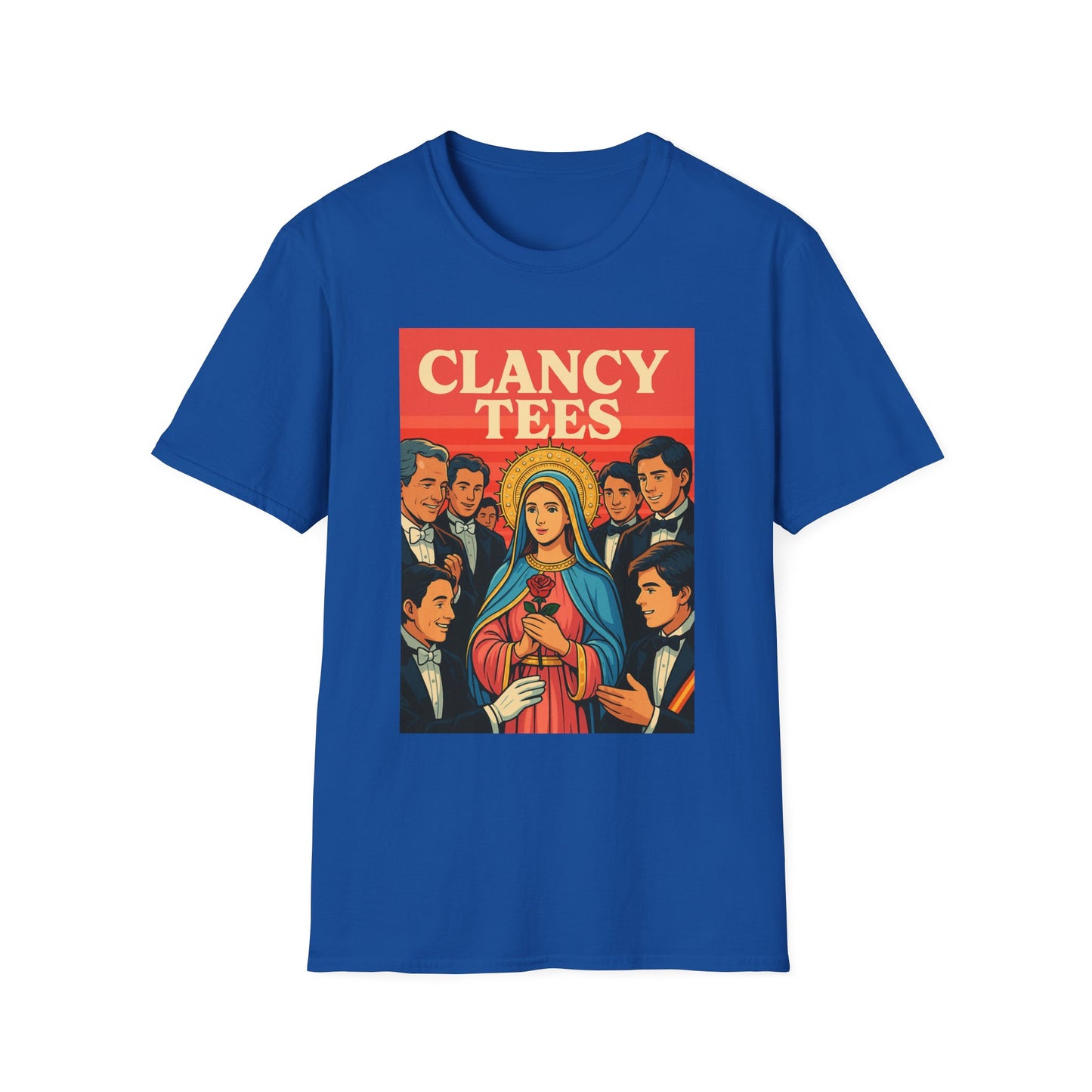 Vintage Virgin Mary Graphic T-Shirt, Softstyle Madonna Tee for Casual Wear, Perfect Gift for Holidays, Retro Clothing, Unisex Tees