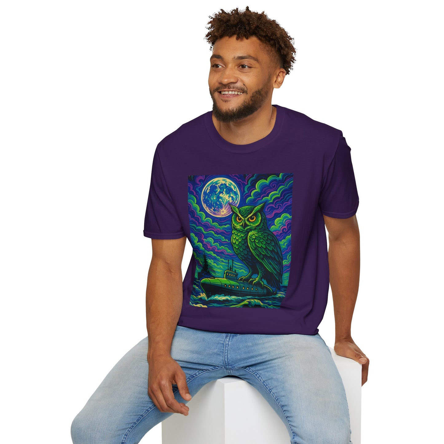 Psychedelic Owl T-Shirt – Trippy Moonlight Animal Tee – Gift for Night Owls, Nature Lovers, Surreal Art Fans & Creatures of the Cosmic Forest
