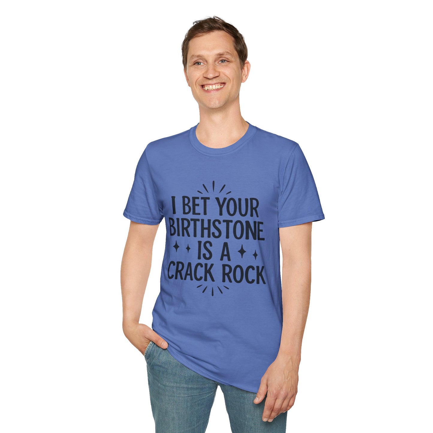 Crack Rock Birthstone Shirt – Funny Insult Tee – Gift for Petty Friends, Sarcastic Adults, and People Who Love Dark Humor