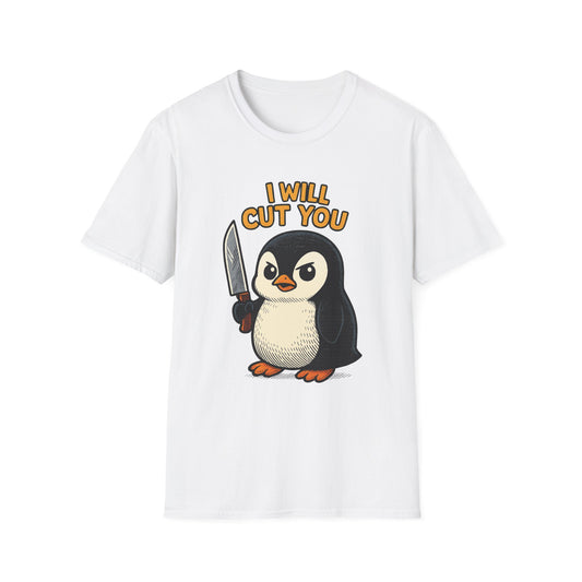 Angry Penguin Knife Shirt – Funny Animal Graphic Tee, Sarcastic Gift for Introverts, Cute but Deadly Humor Shirt