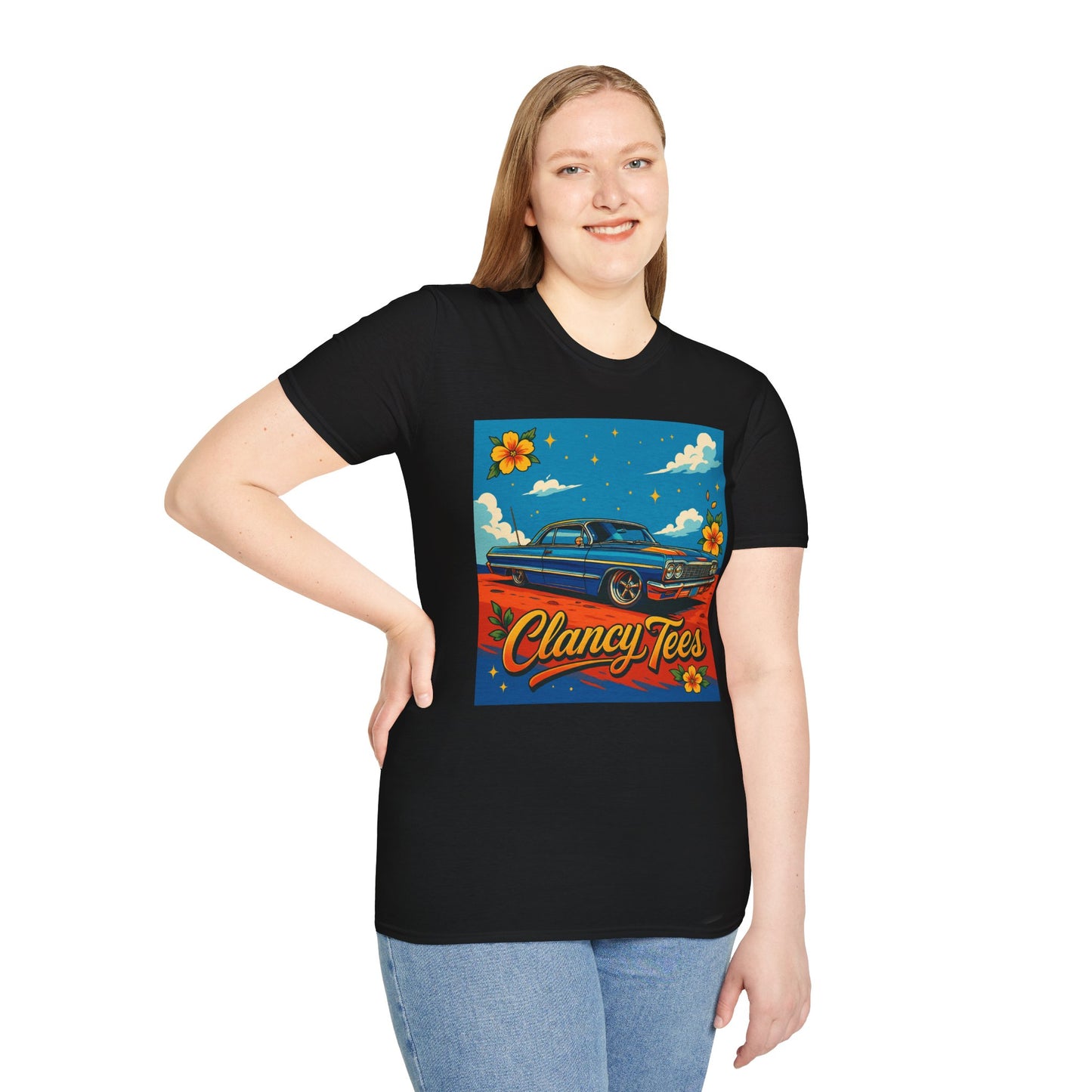 Lowrider Car Retro Shirt – Chicano Style Graphic Tee – Gift for Classic Car Lovers, Vintage Culture Fans, and Custom Car Aesthetic Addicts