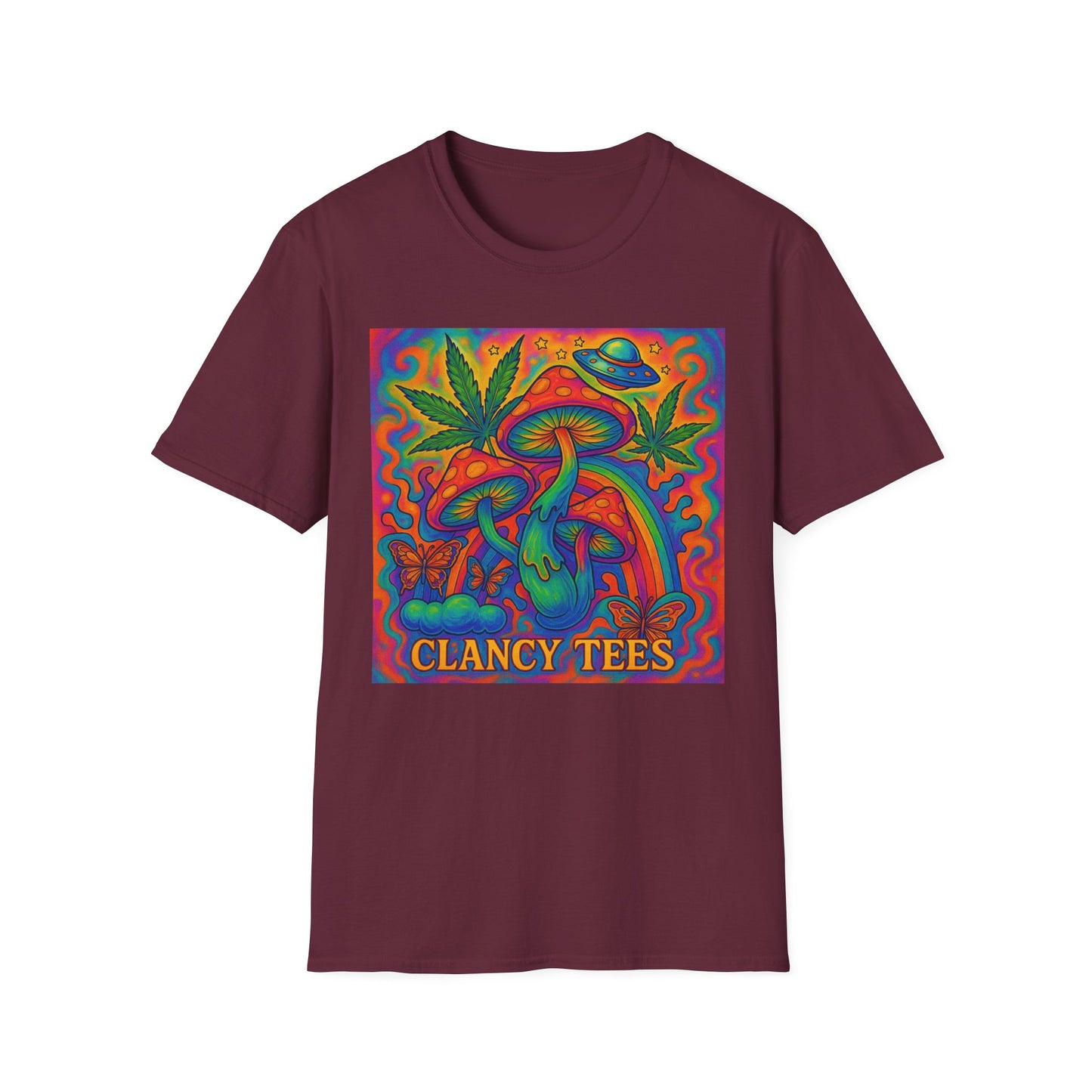 Colorful Psychedelic T-Shirt, Fun Graphic Tee for Music Festivals, Unique Gift for Friends, Retro Style Shirt, Unisex Softstyle Tee