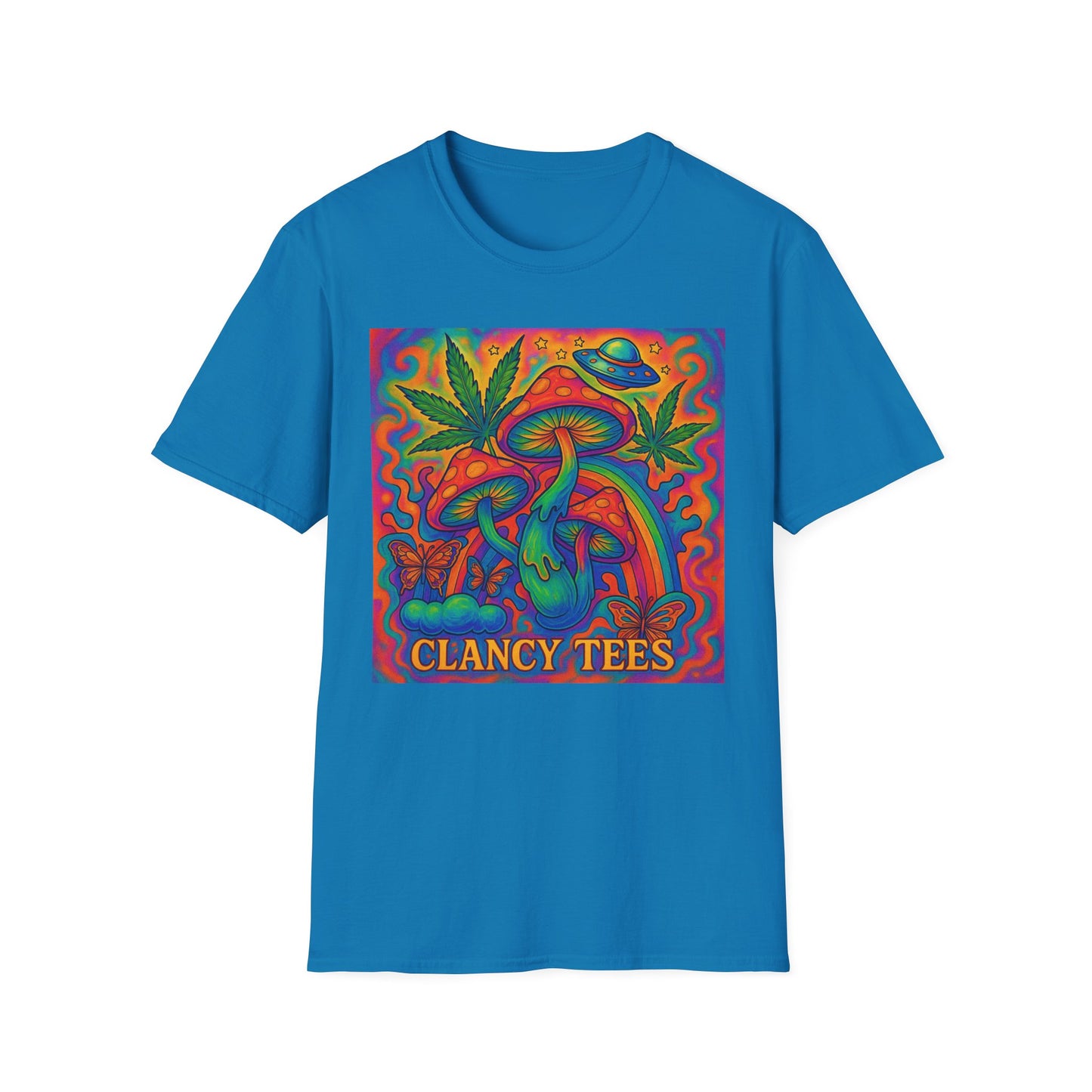 Colorful Psychedelic T-Shirt, Fun Graphic Tee for Music Festivals, Unique Gift for Friends, Retro Style Shirt, Unisex Softstyle Tee