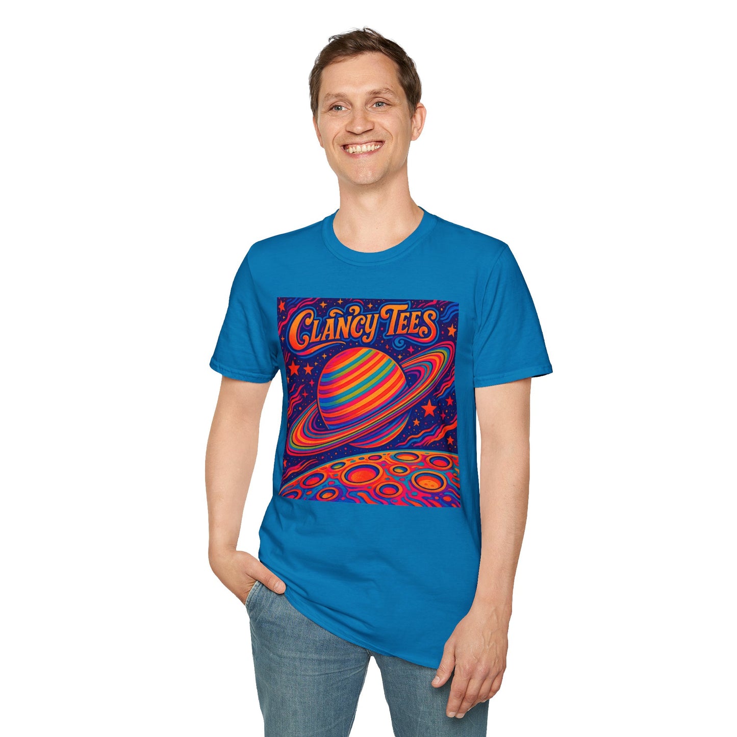 Psychedelic Saturn Shirt – Trippy Outer Space Graphic Tee with Colorful Planet Art – Gift for Stargazers, Spaceheads, and Cosmic Explorers