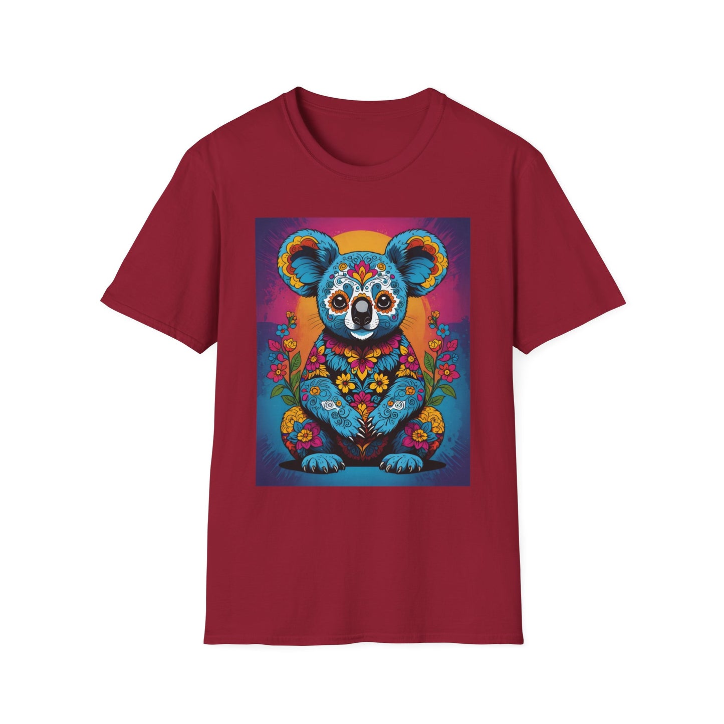 Psychedelic Koala T Shirt Trippy Animal Graphic Tee Colorful Festival Top Gift for Nature Lovers