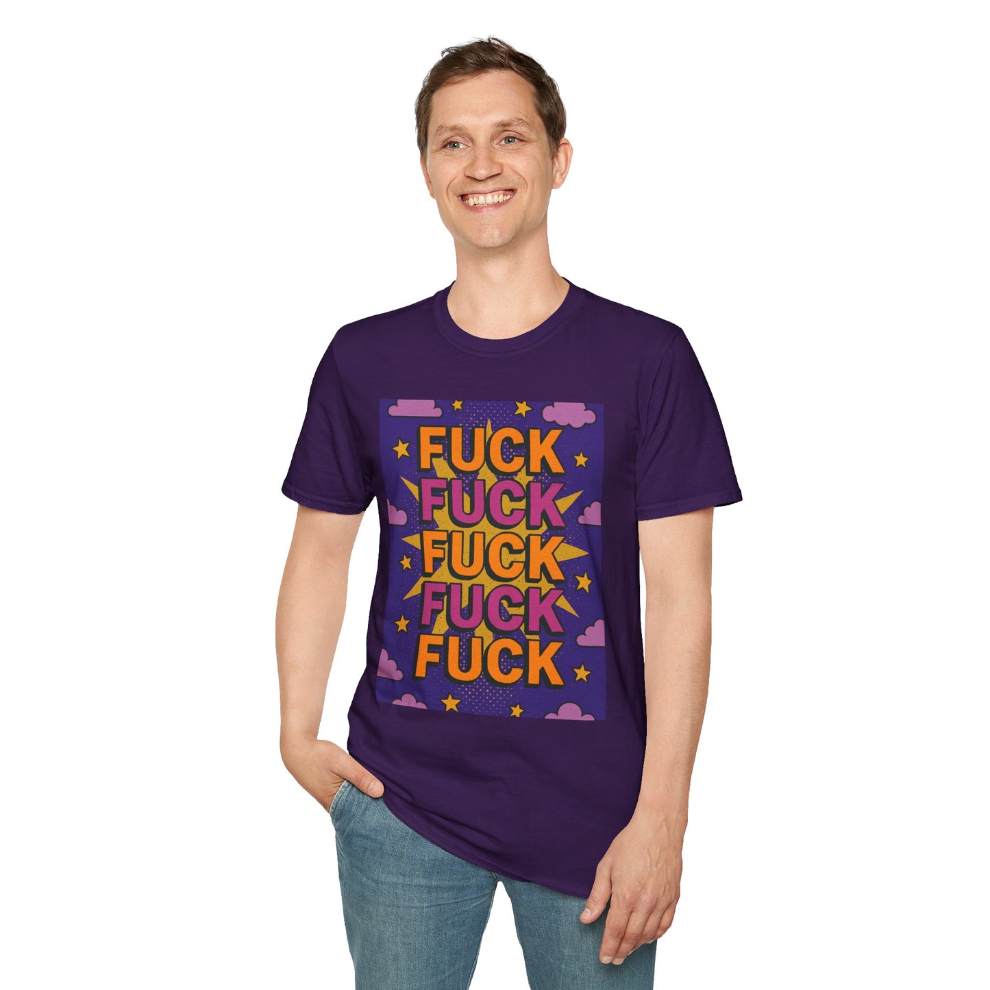 Stacked Fuck Shirt – Funny Profanity Graphic Tee for Overstimulated Adults, Stress Relief Wear, Gift for Burnouts, Cynics, and Sarcastic Friends