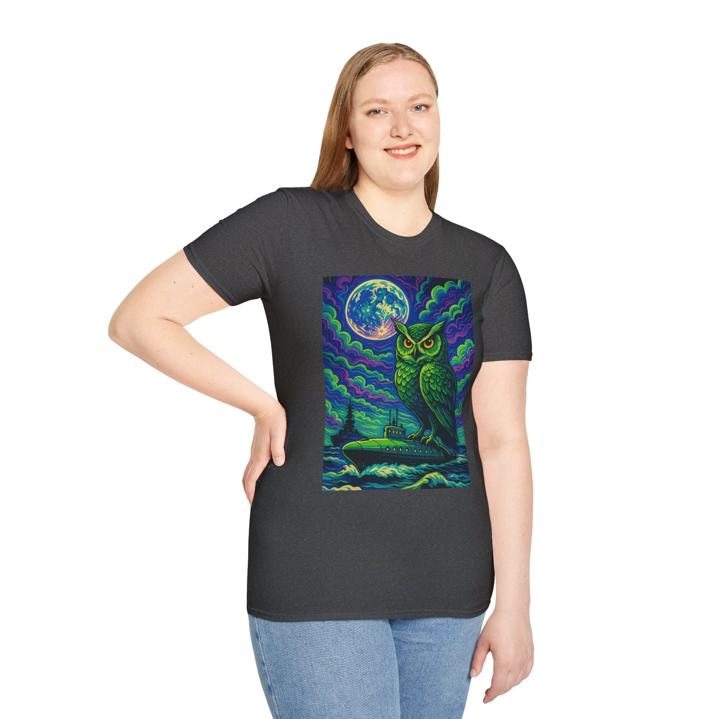 Psychedelic Owl T-Shirt – Trippy Moonlight Animal Tee – Gift for Night Owls, Nature Lovers, Surreal Art Fans & Creatures of the Cosmic Forest