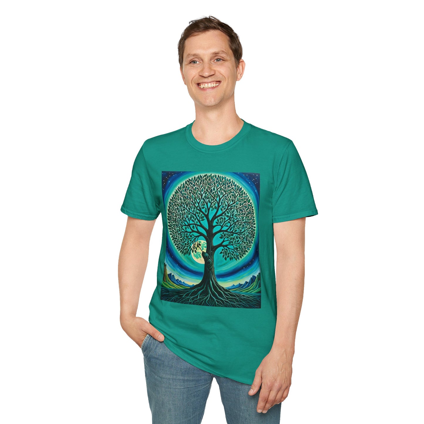 Tree of Life T-Shirt – Cosmic Nature Graphic Tee – Gift for Spiritual Friends, Psychedelic Art Lovers, and Mindful Hippie Souls