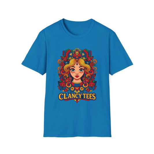 Folk Art Goddess T-Shirt Vintage Boho Graphic Tee Colorful Festival Shirt Gift for Free Spirit Friends Gift for Art Lovers Retro Ethnic Artwork
