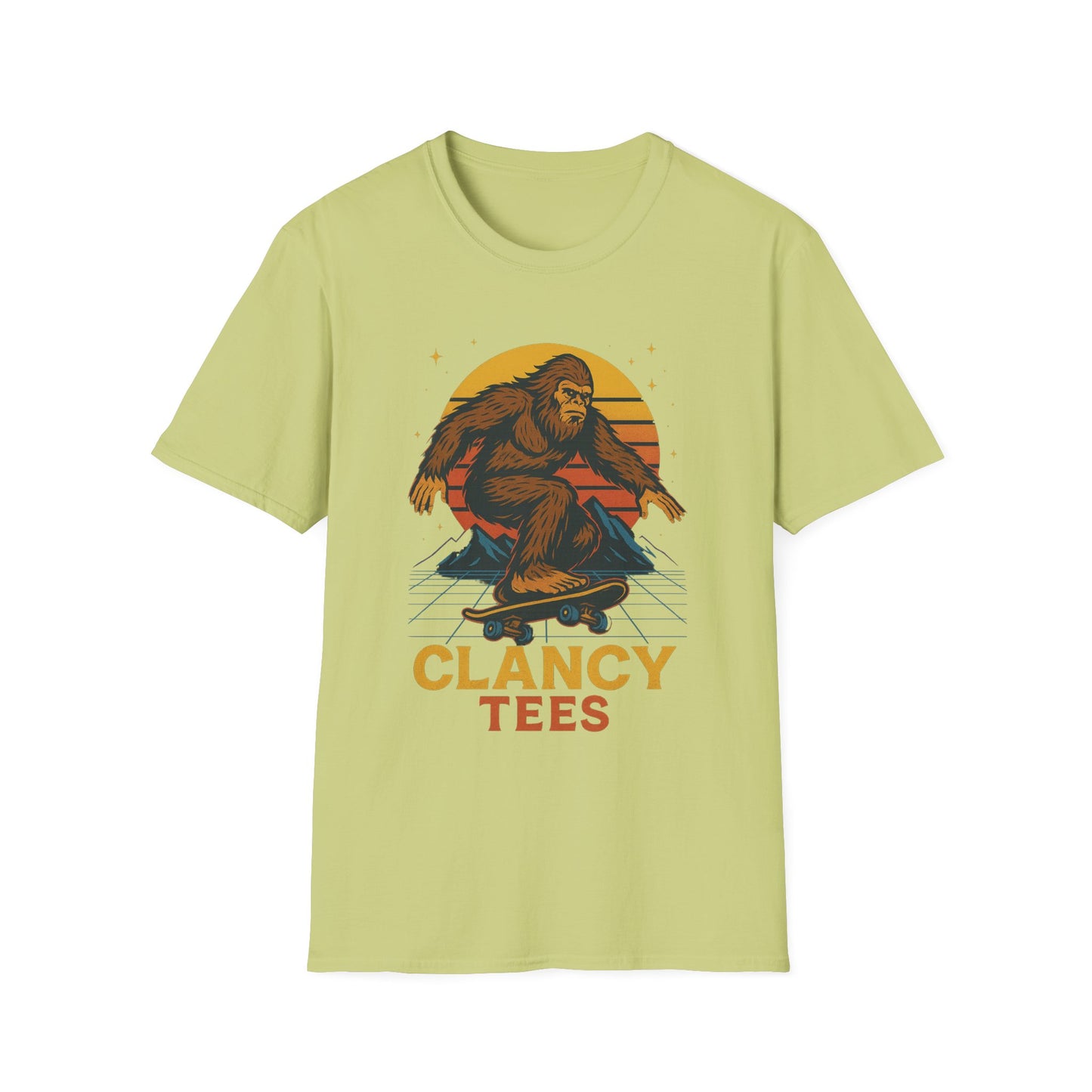 Bigfoot Skateboard Unisex T-Shirt, Retro Graphic Tee, Funny Gift for Skaters, Adventure Lovers, Summer Apparel, Men's and Women's Fashion
