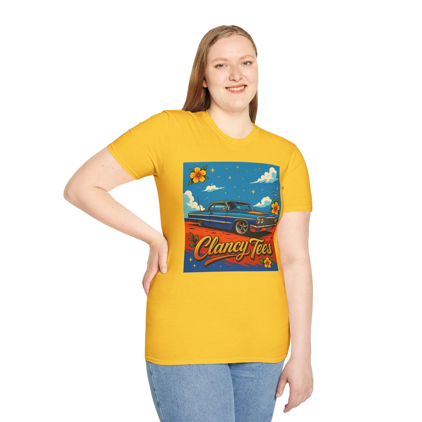 Lowrider Car Retro Shirt – Chicano Style Graphic Tee – Gift for Classic Car Lovers, Vintage Culture Fans, and Custom Car Aesthetic Addicts