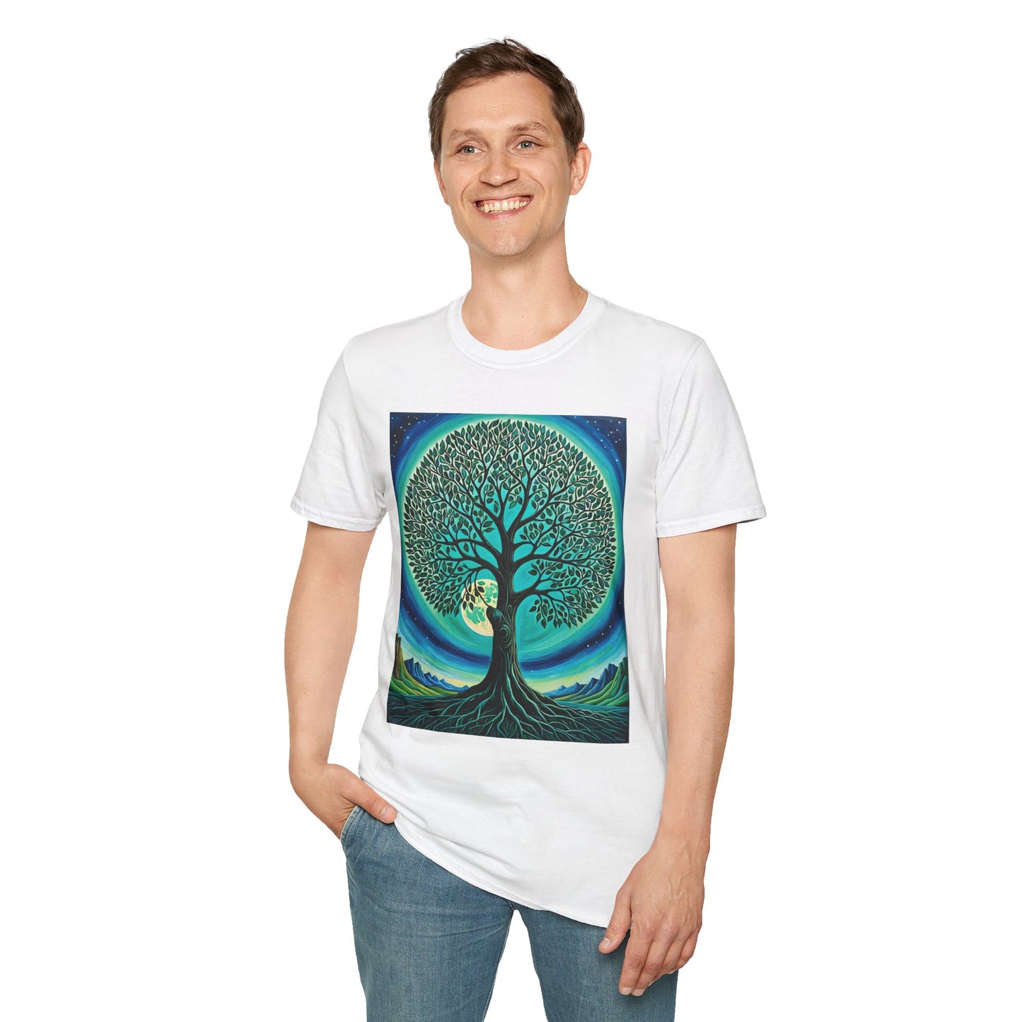 Tree of Life T-Shirt – Cosmic Nature Graphic Tee – Gift for Spiritual Friends, Psychedelic Art Lovers, and Mindful Hippie Souls