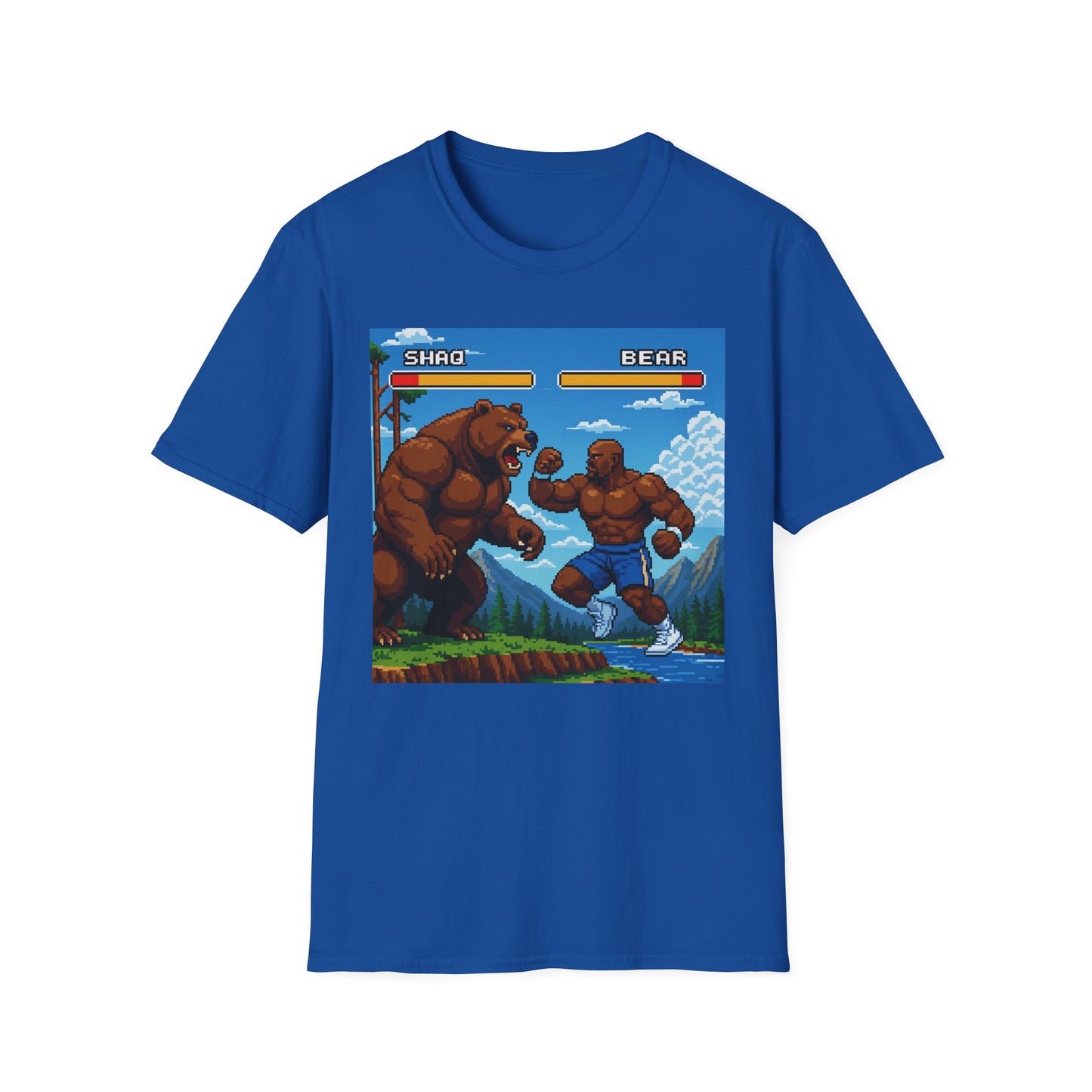 Shaq vs Bear Funny T-Shirt | Retro Arcade Fighter Tee | Gift for Gamers & 90s Kids | Weird Animal Combat Shirt