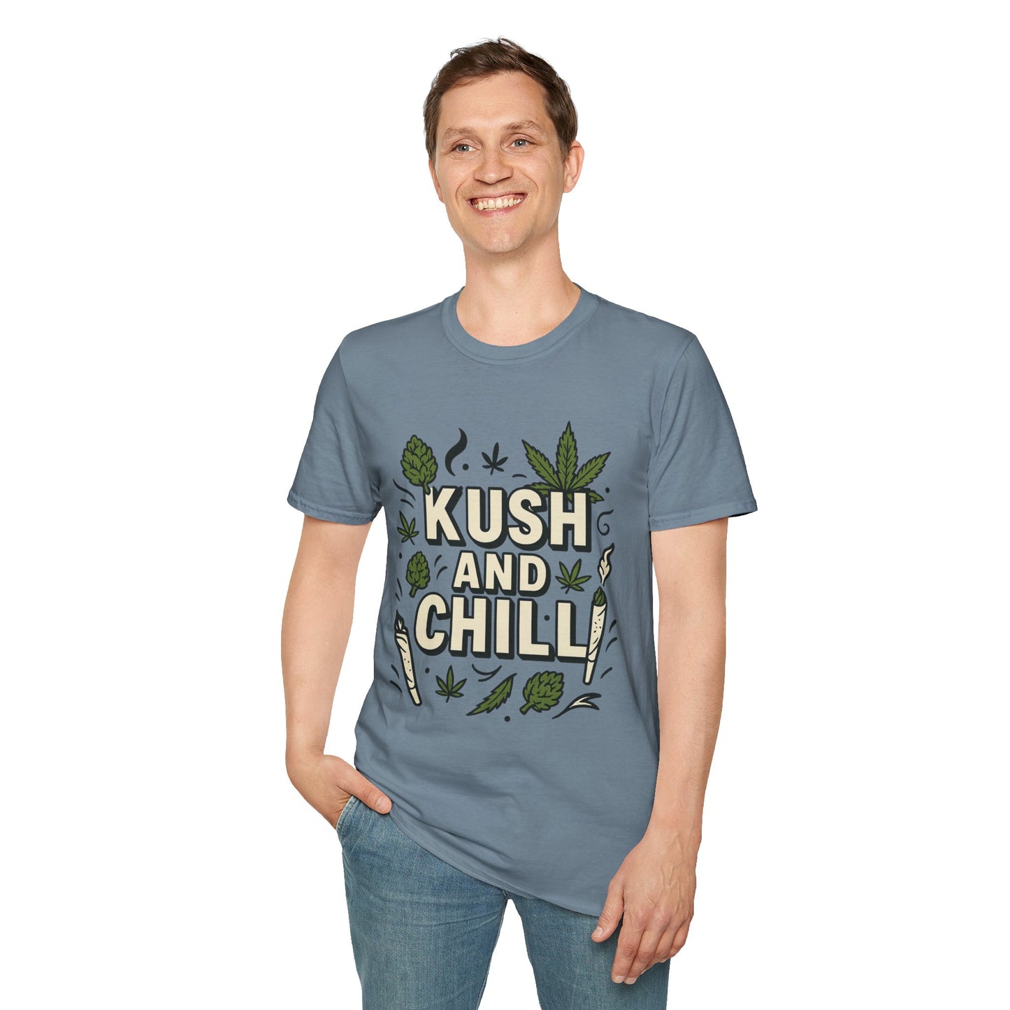 Kush and Chill Funny Weed Shirt – Stoner Relaxation Tee – Gift for Potheads, Chill Smokers, Cannabis Lovers, and 420 Enthusiasts