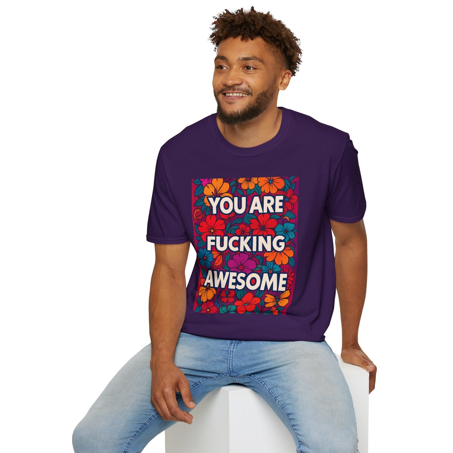 Colorful Inspirational Graphic T-Shirt, You Are Awesome Tee, Gift for Friends, Motivational Shirt, Casual Wear, Summer Vibes