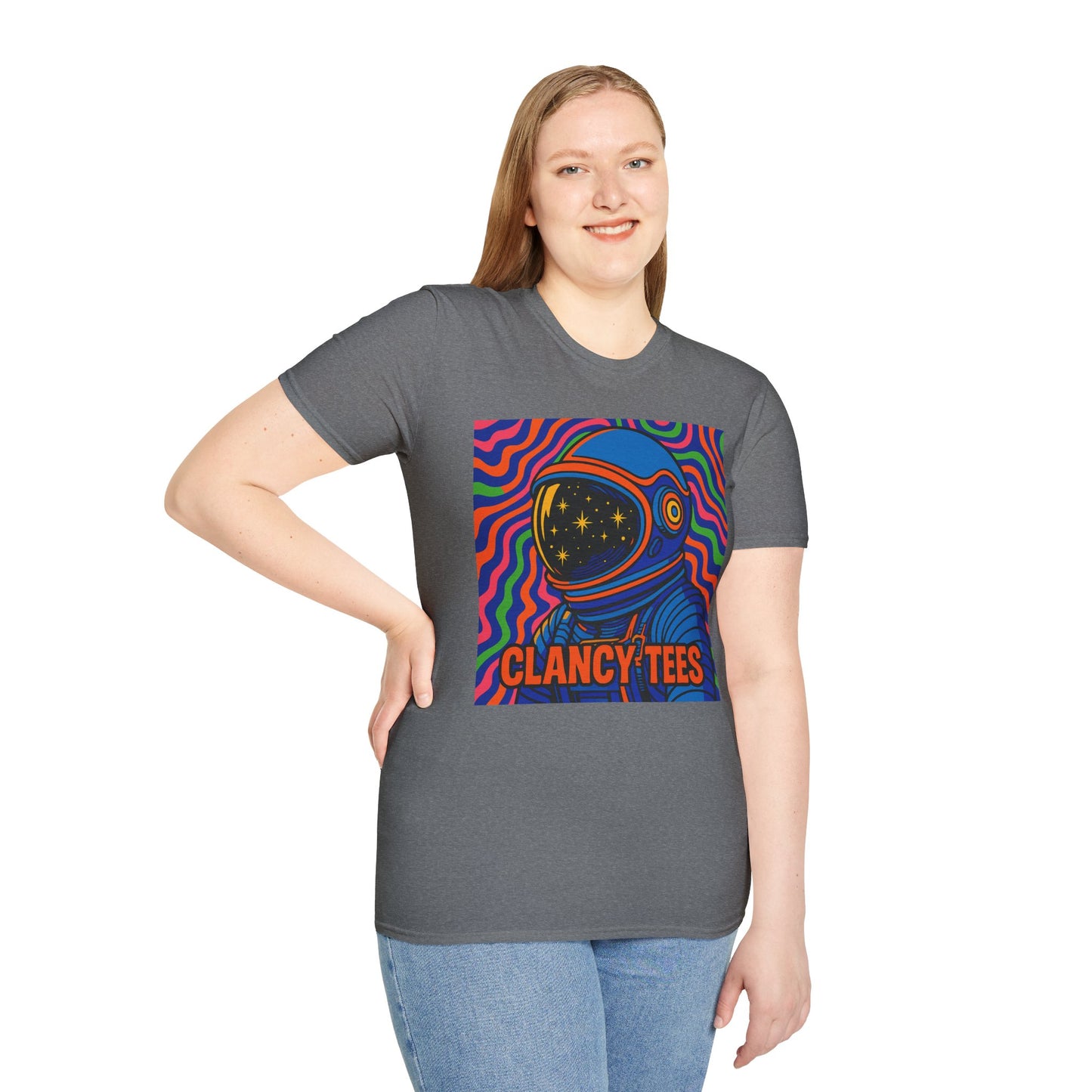 Cosmic Astronaut T-Shirt - Unisex Softstyle Tee, Space Lover Gift, Retro Vibes, Festival Wear, Graphic Tee