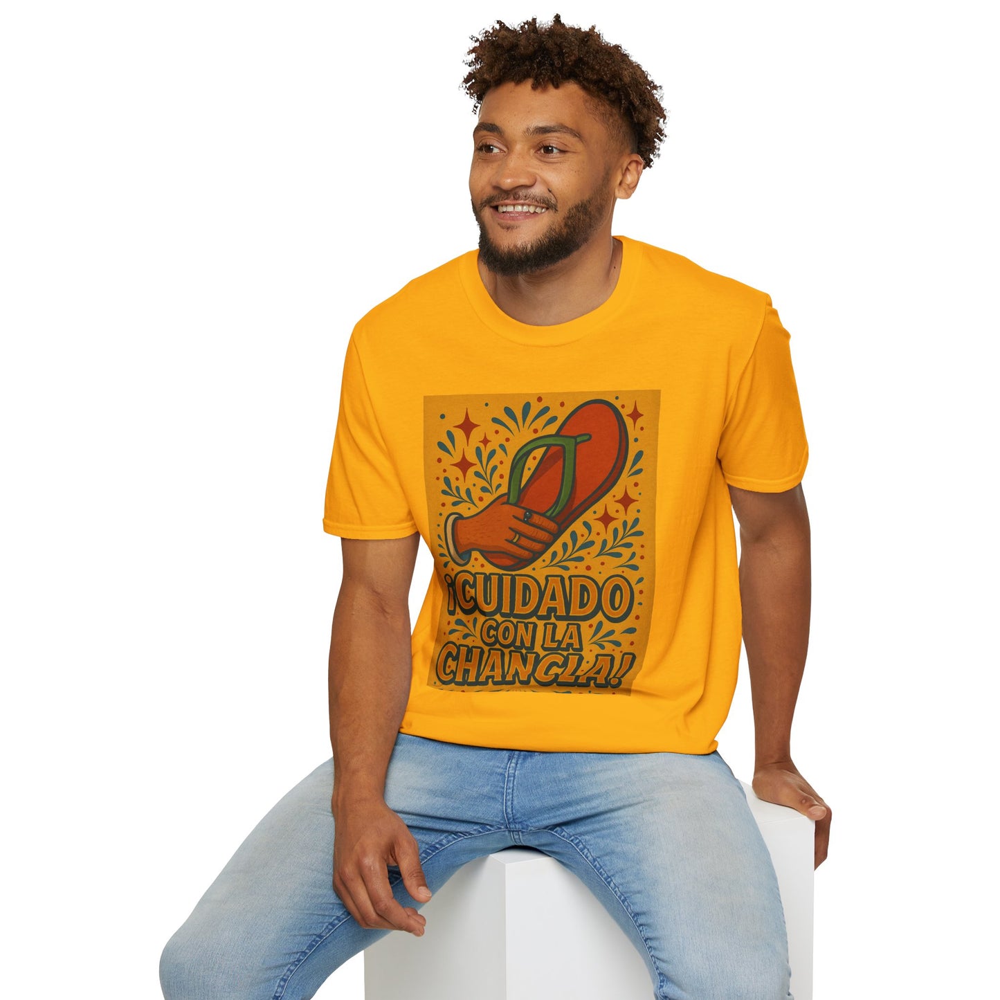 Cuidado Con La Chancla T-Shirt Funny Spanish Graphic Tee Latin Humor Shirt Fiesta Party Shirt Gift for Hispanic Friends Gift for Moms Gift for Abuela