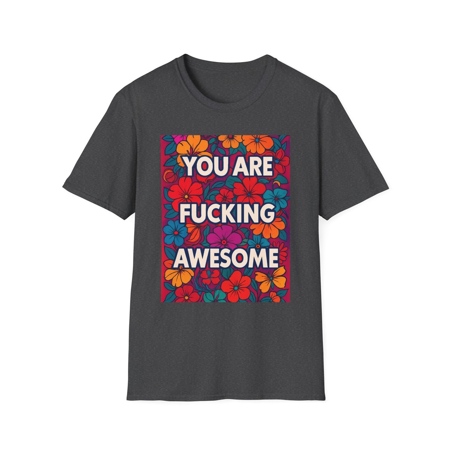 Colorful Inspirational Graphic T-Shirt, You Are Awesome Tee, Gift for Friends, Motivational Shirt, Casual Wear, Summer Vibes