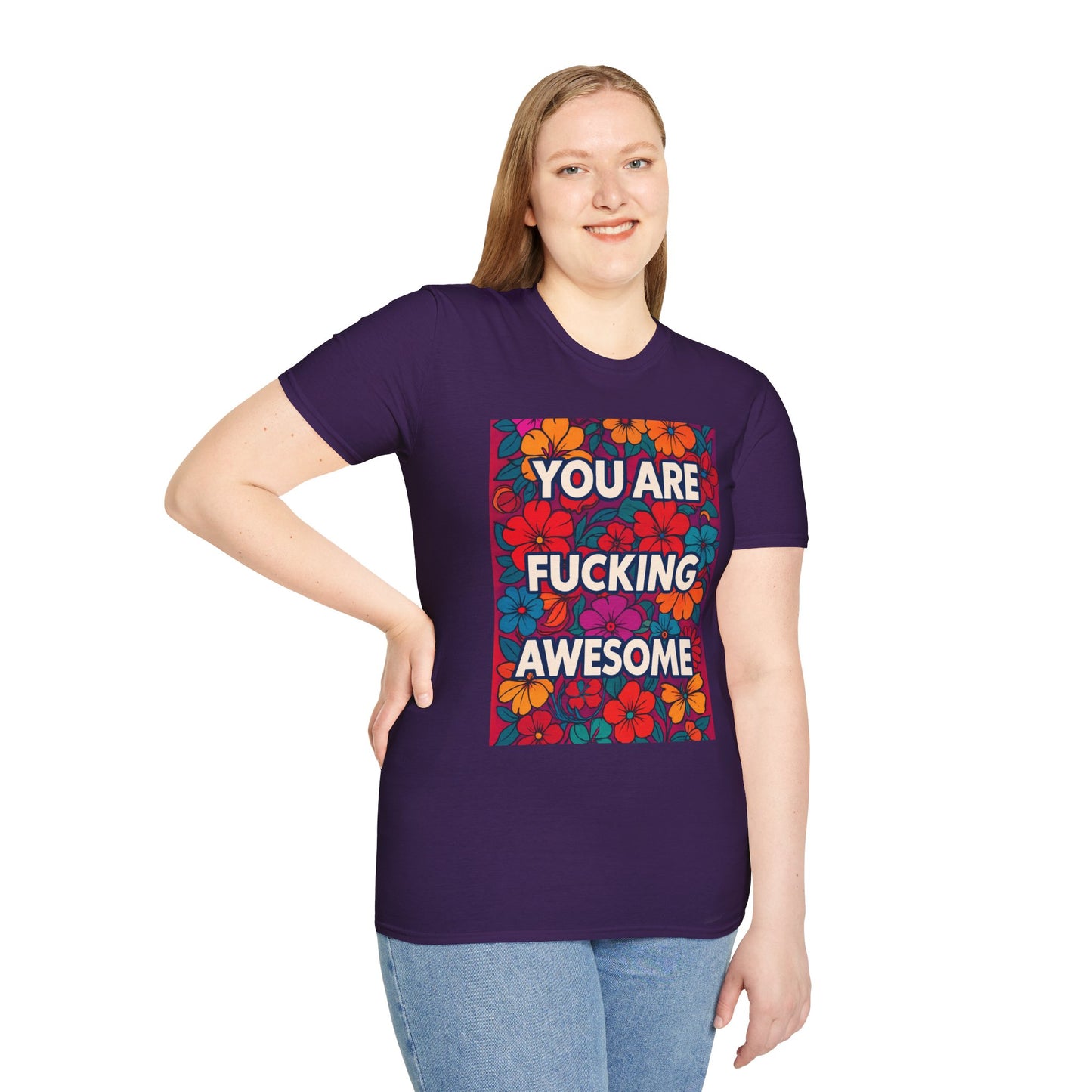 Colorful Inspirational Graphic T-Shirt, You Are Awesome Tee, Gift for Friends, Motivational Shirt, Casual Wear, Summer Vibes