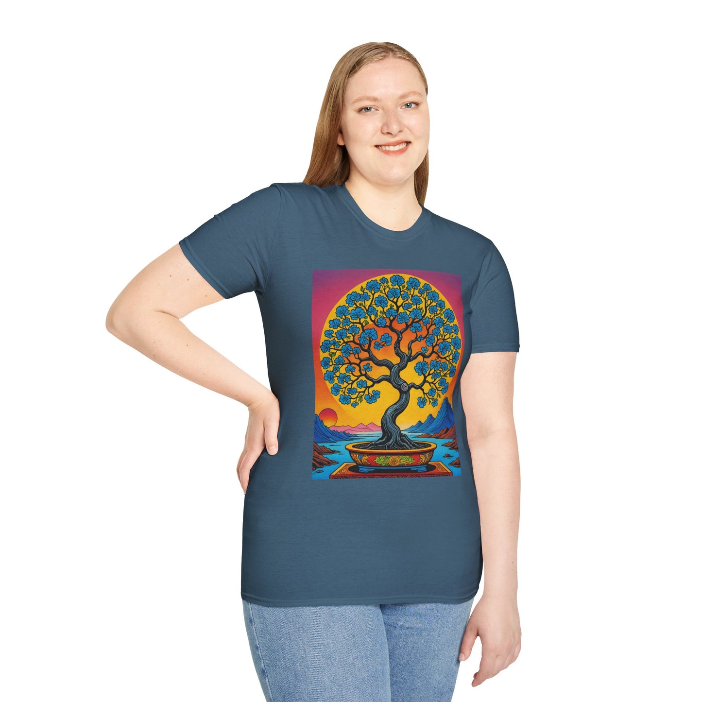 Spiritual Tree Graphic T-Shirt | Unisex Softstyle Tee | Nature Lover Gift | Bohemian Apparel | Yoga Shirt | Eco-Friendly Clothing | Art Tee
