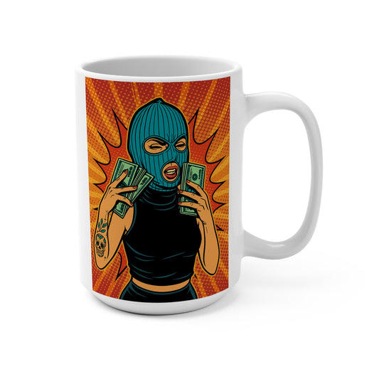 Money Heist Pop Art Mug Bold 15oz Ceramic Coffee Cup Gift For Hustlers And Rule Breakers