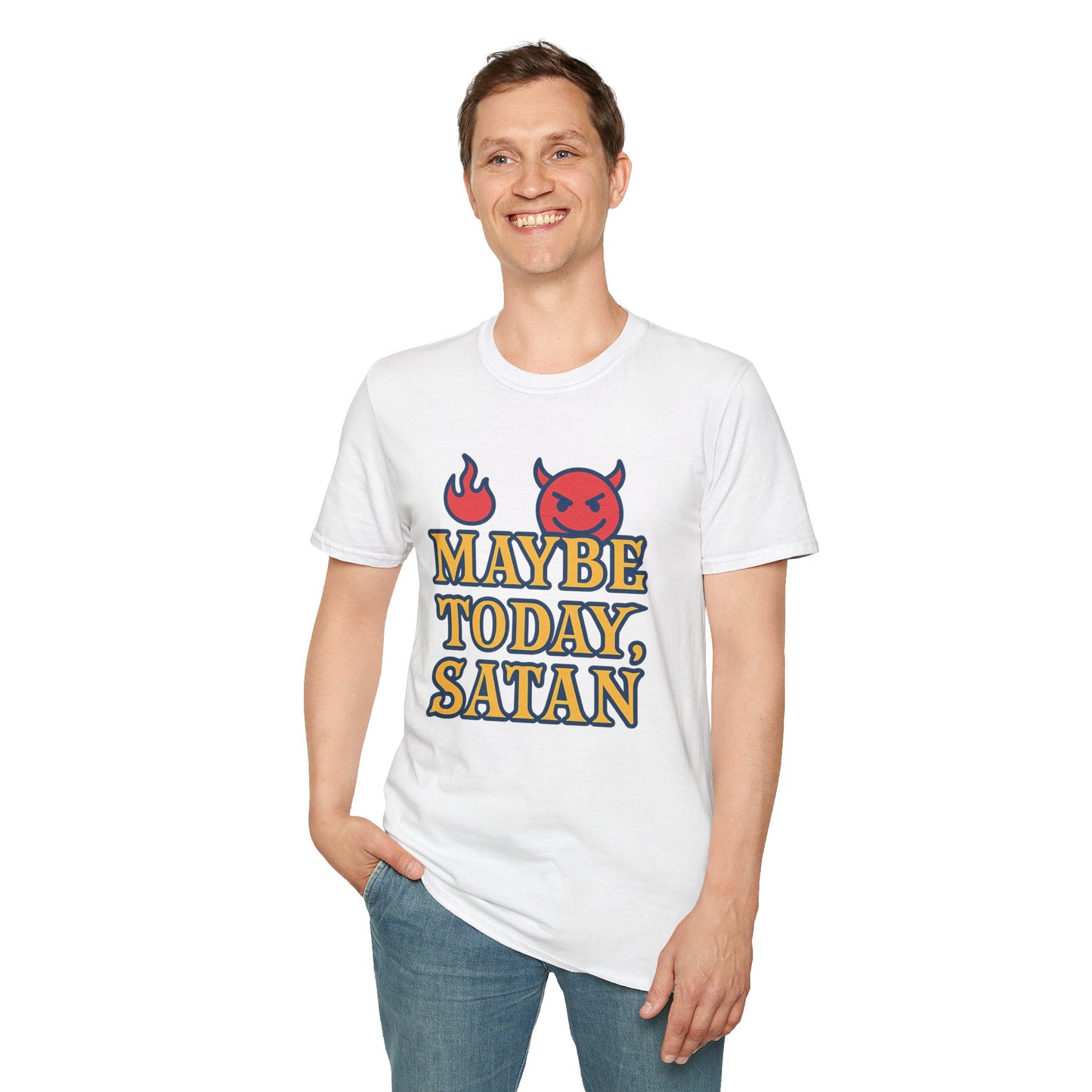 Maybe Today Satan Shirt – Funny Sarcastic Devil Tee | Bold Anti-Motivation Graphic | Snarky Spiritual Humor Shirt | Clancy Tees Original