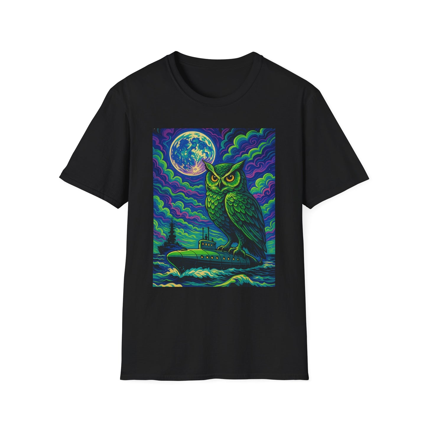 Psychedelic Owl T-Shirt – Trippy Moonlight Animal Tee – Gift for Night Owls, Nature Lovers, Surreal Art Fans & Creatures of the Cosmic Forest