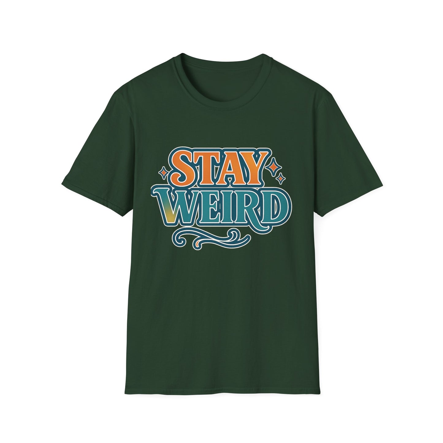 Stay Weird Unisex Softstyle T-Shirt - Fun Graphic Tee, Quirky Apparel, Gift for Friends, Casual Wear, Unique Style