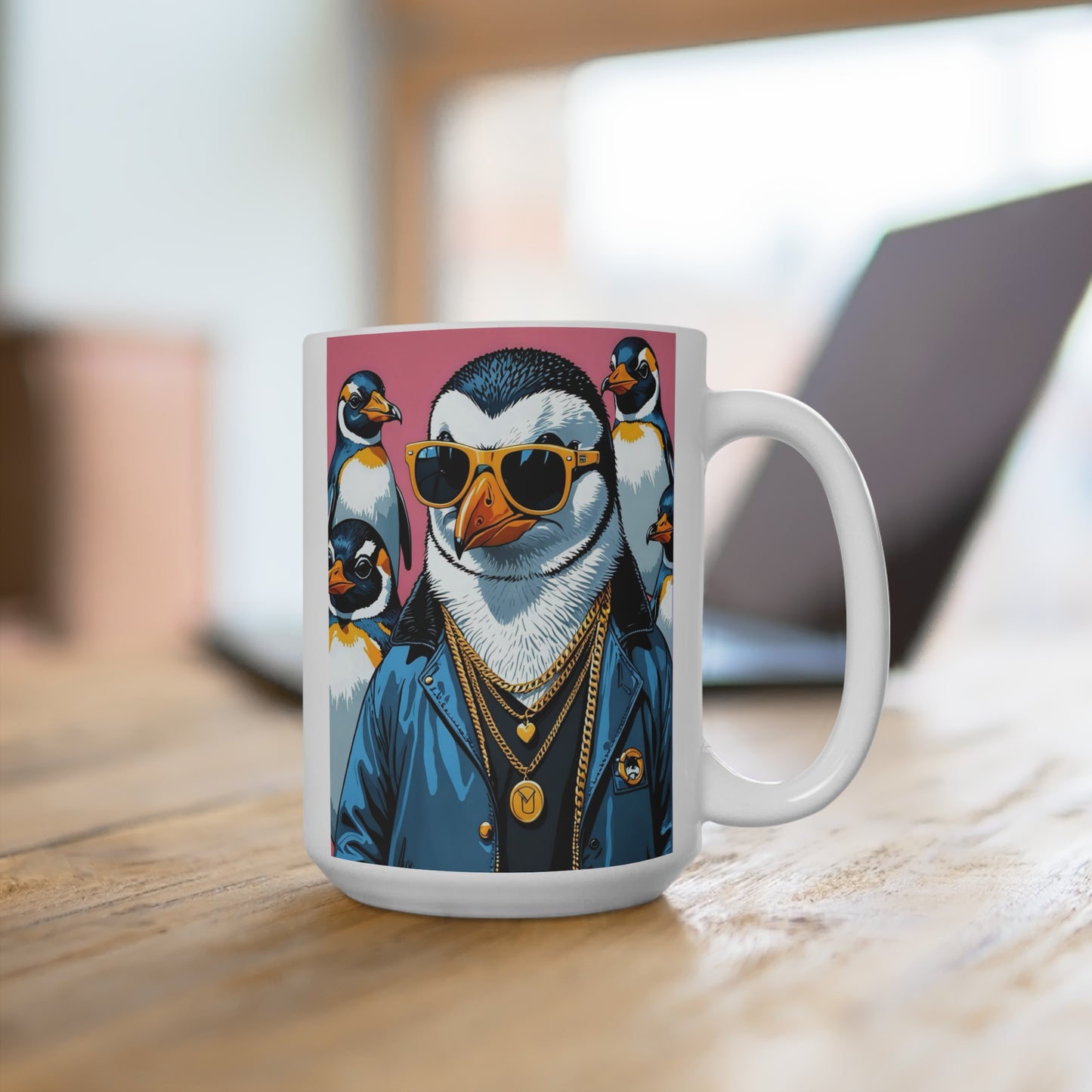 Gangster Penguin Coffee Mug Funny Animal Cup Unique Gift For Friends