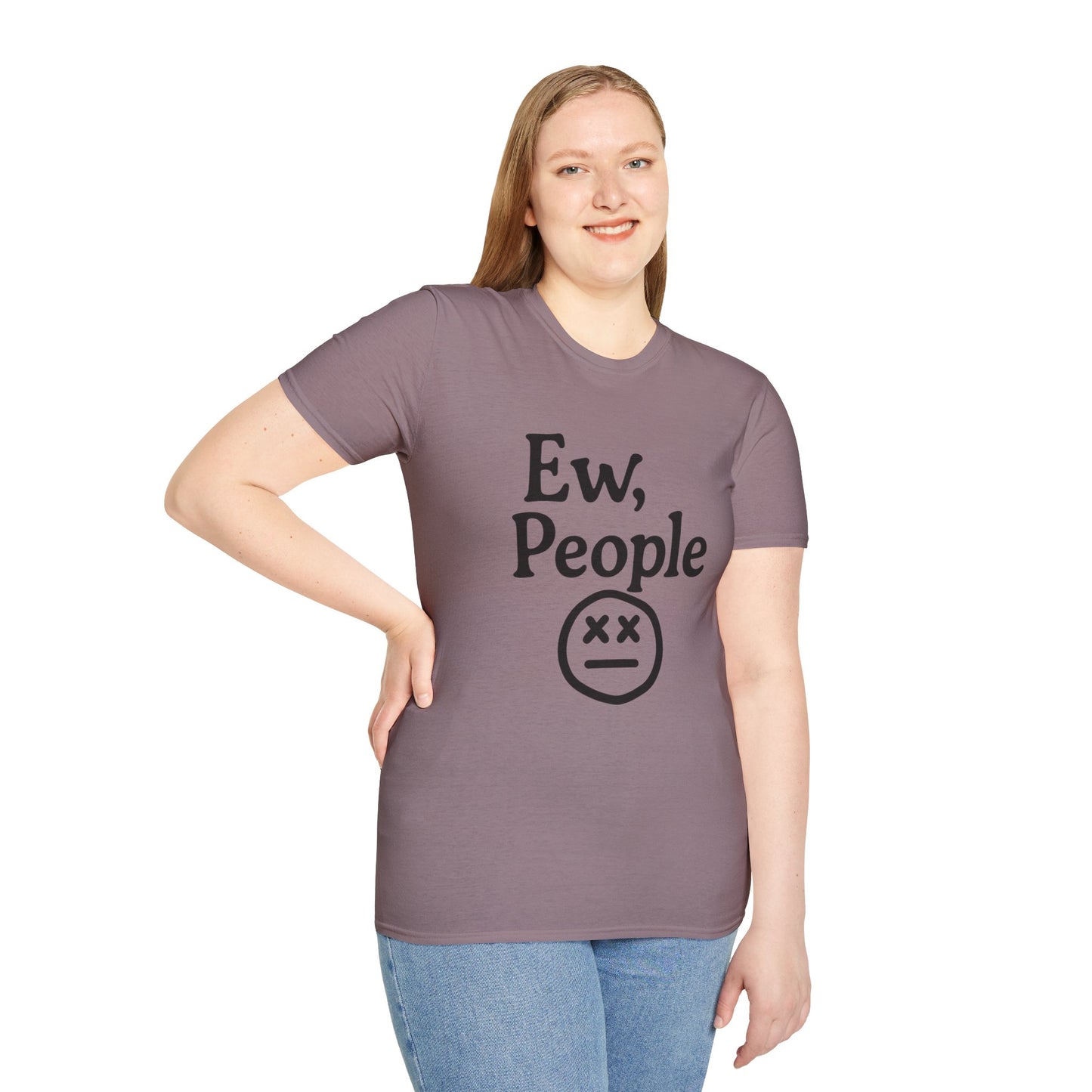 Ew, People Unisex Softstyle T-Shirt | Funny Graphic Tee for Introverts, Gift for Friends, Casual Wear, Comfortable Everyday Shirt