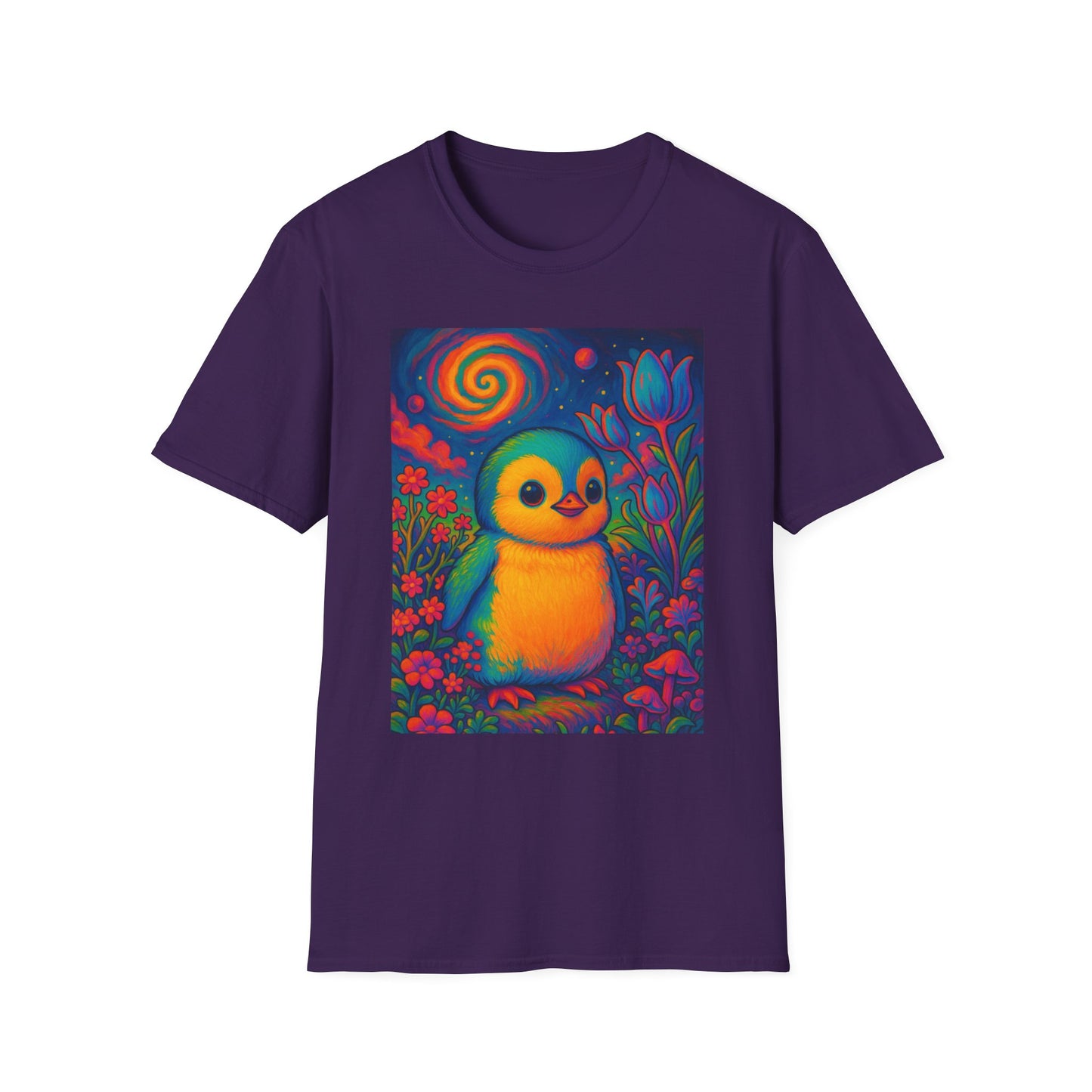 Psychedelic Baby Penguin T-Shirt – Trippy Cute Animal Tee – Gift for Penguin Lovers – Groovy Nature Shirt for Weirdos, Hippies, and Art Freaks